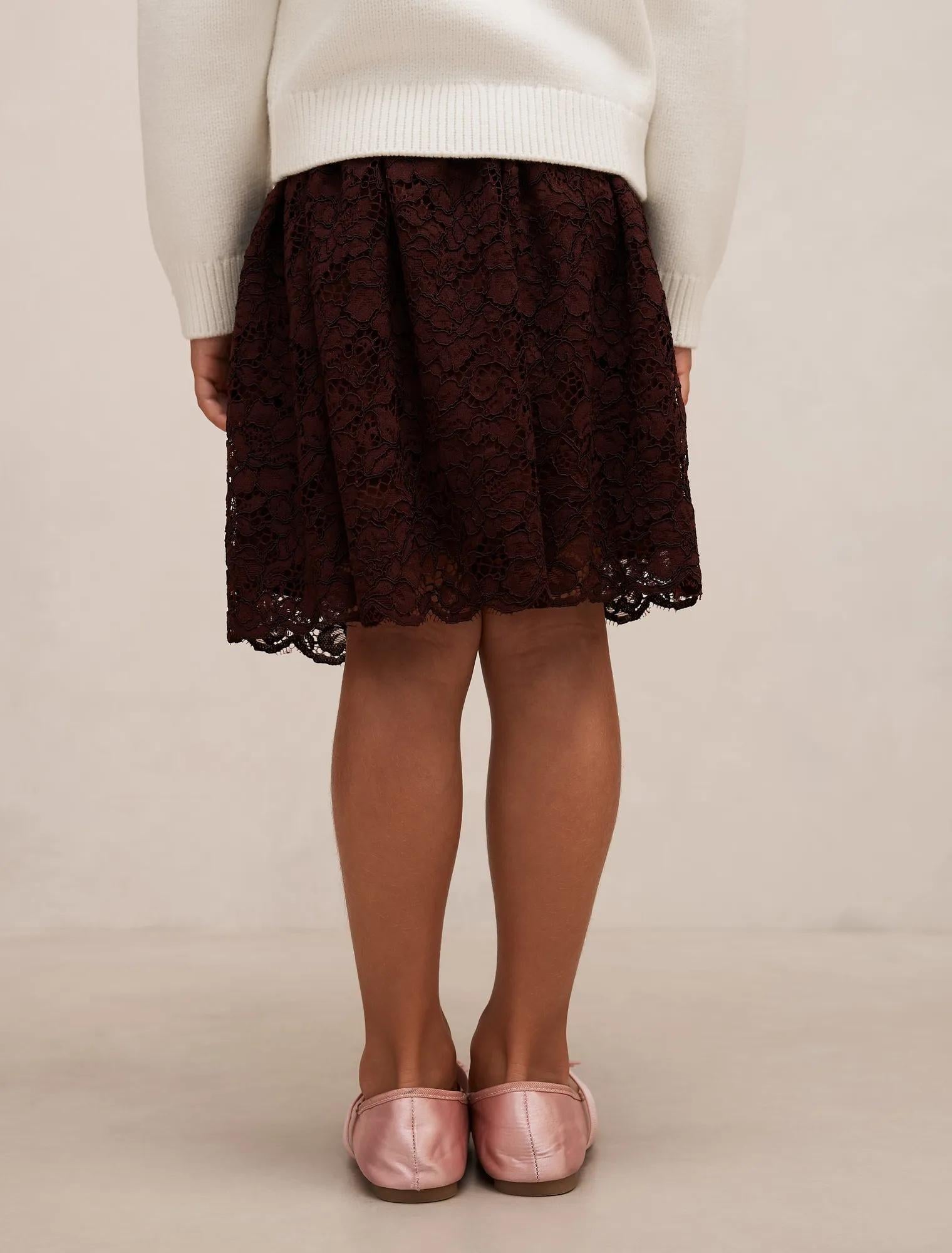 Bree Girls Lace Mini Skirt Berry