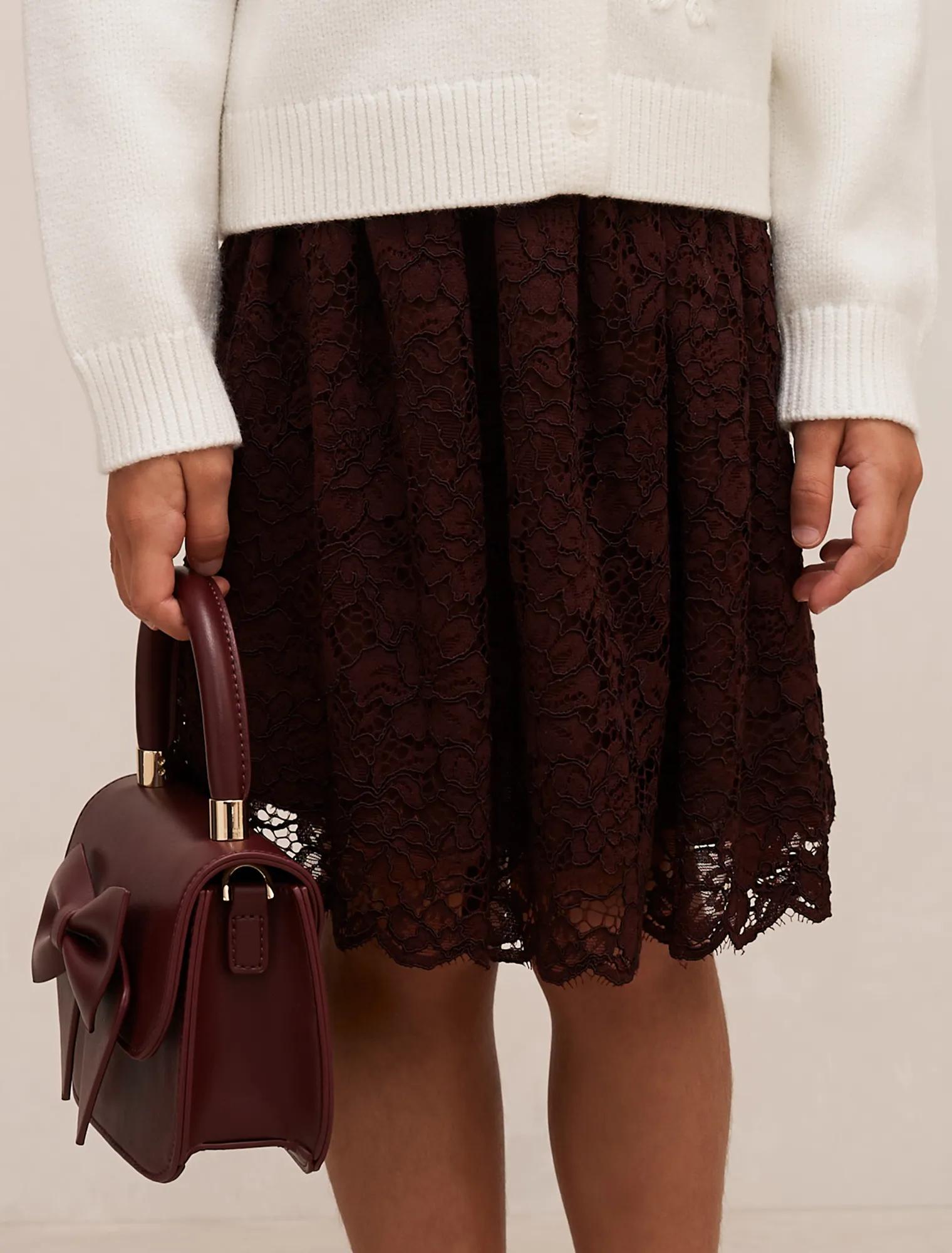 Bree Girls Lace Mini Skirt Berry