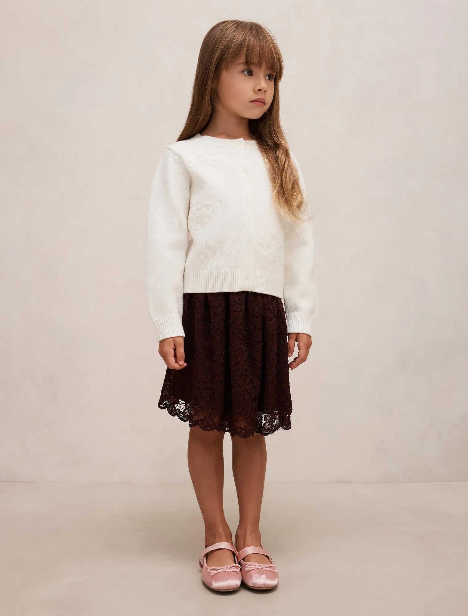 Bree Girls Lace Mini Skirt Berry
