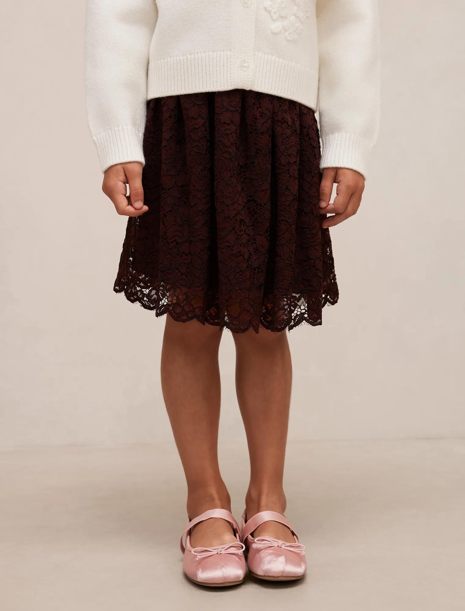 Bree Girls Lace Mini Skirt Berry