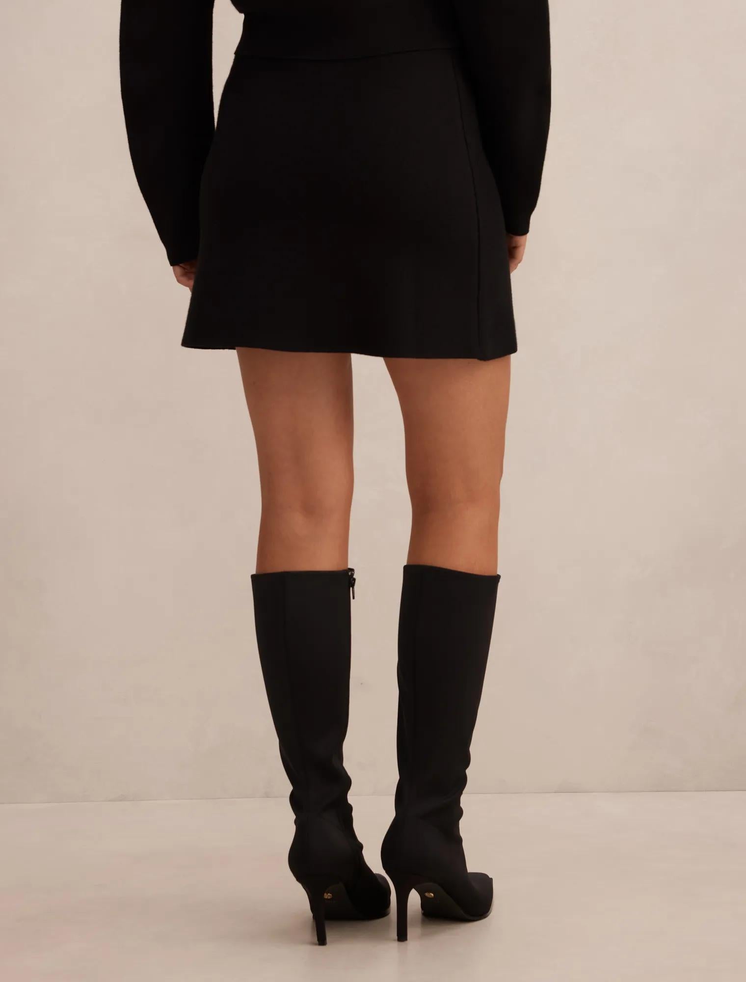 Karla Knit Mini Skirt Black Co-Ord