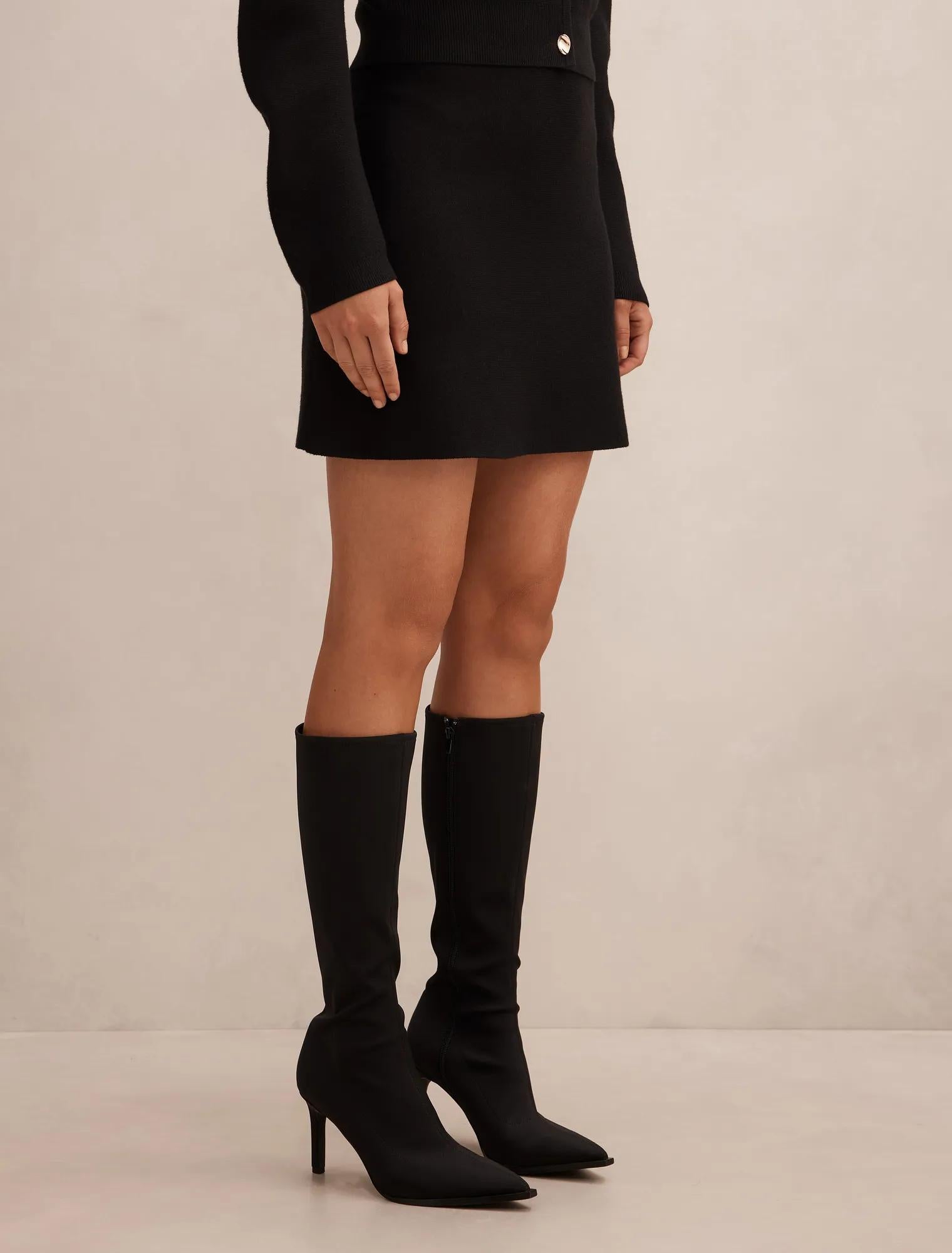 Karla Knit Mini Skirt Black Co-Ord
