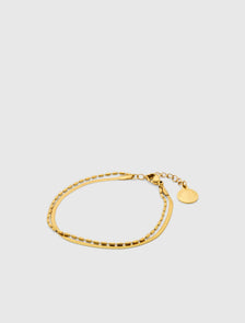 Shani Waterproof Snake Chain Layered Bracelet Gold Plated