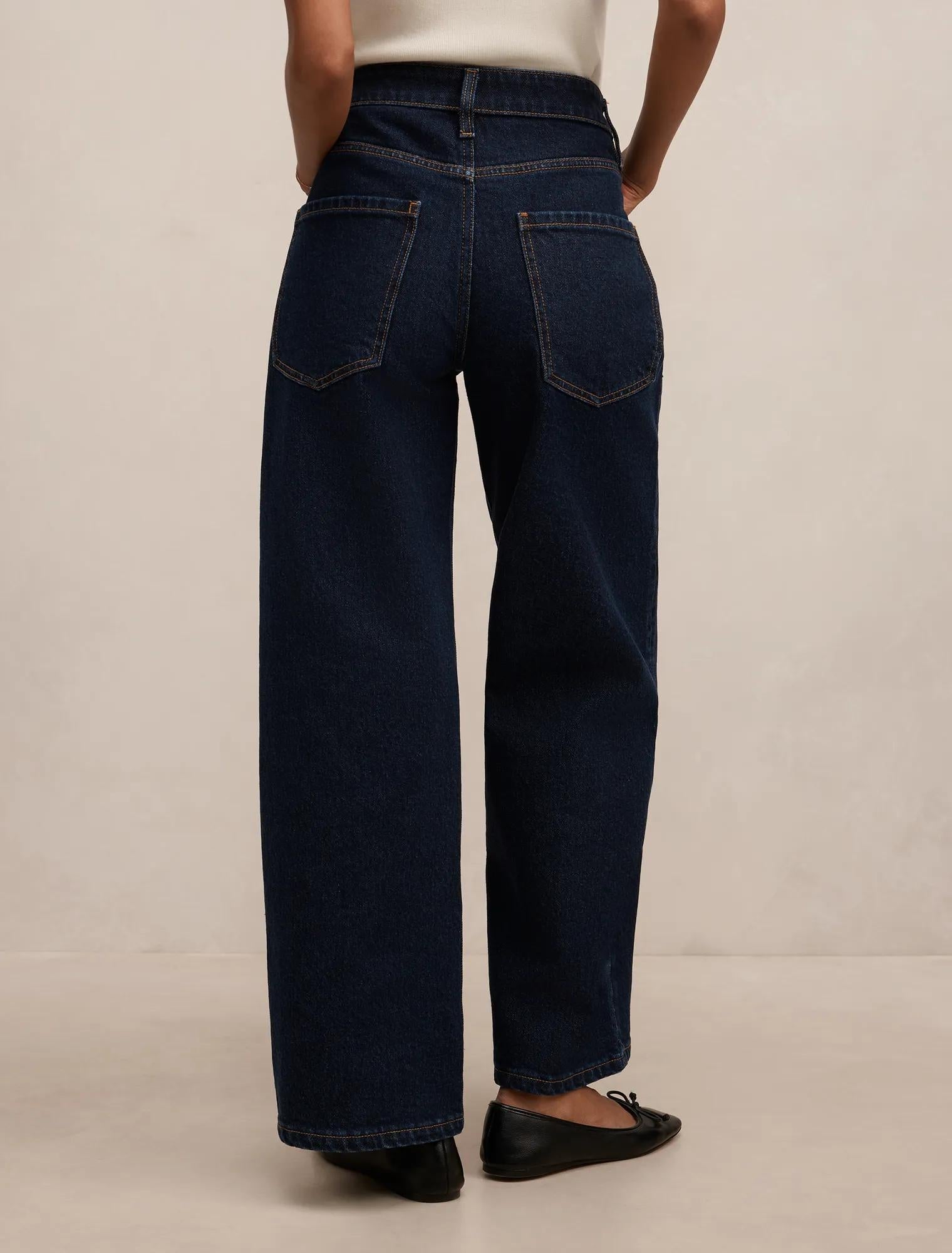 Nicki Petite Mid Rise Straight Jean Dark Indigo