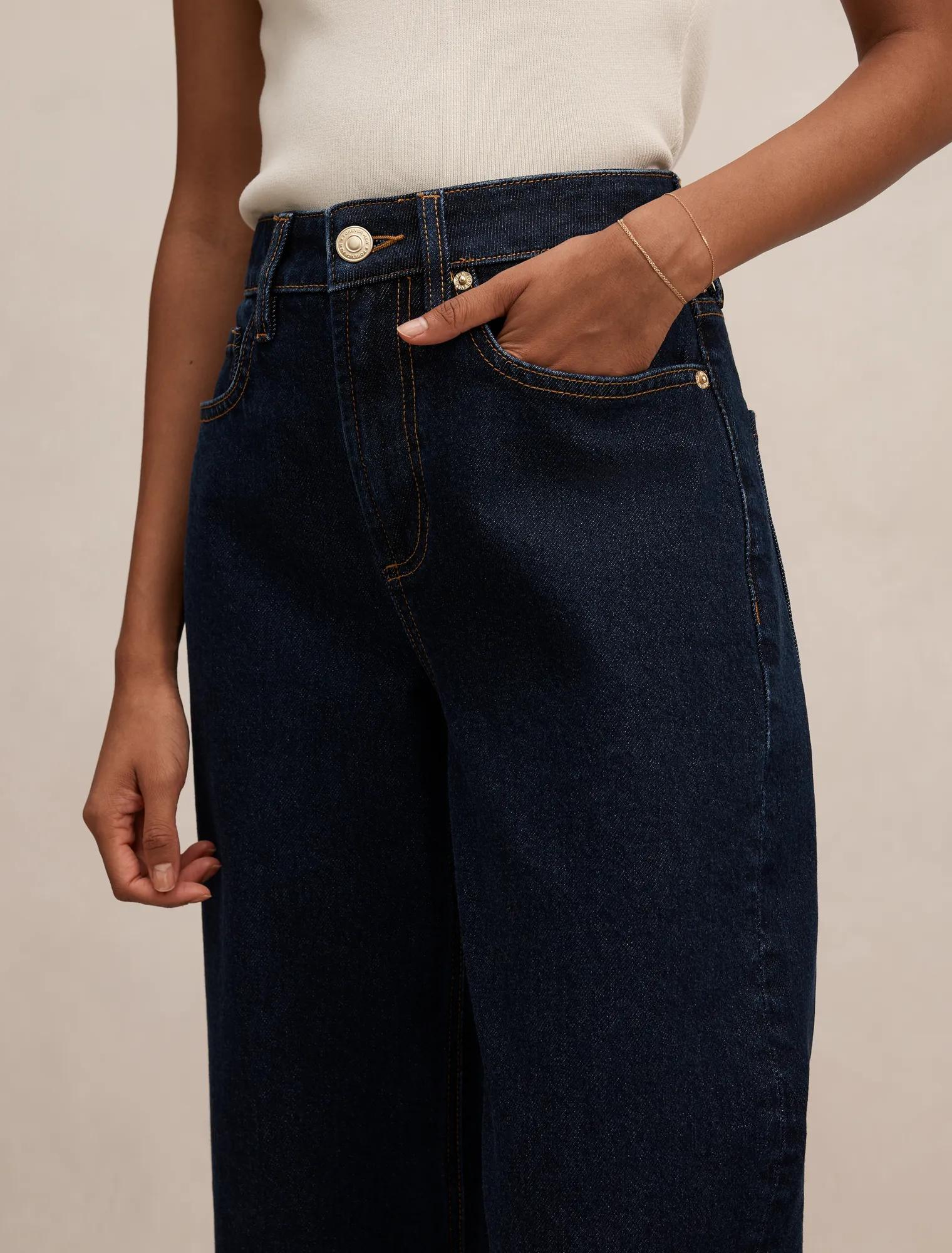 Nicki Petite Mid Rise Straight Jean Dark Indigo