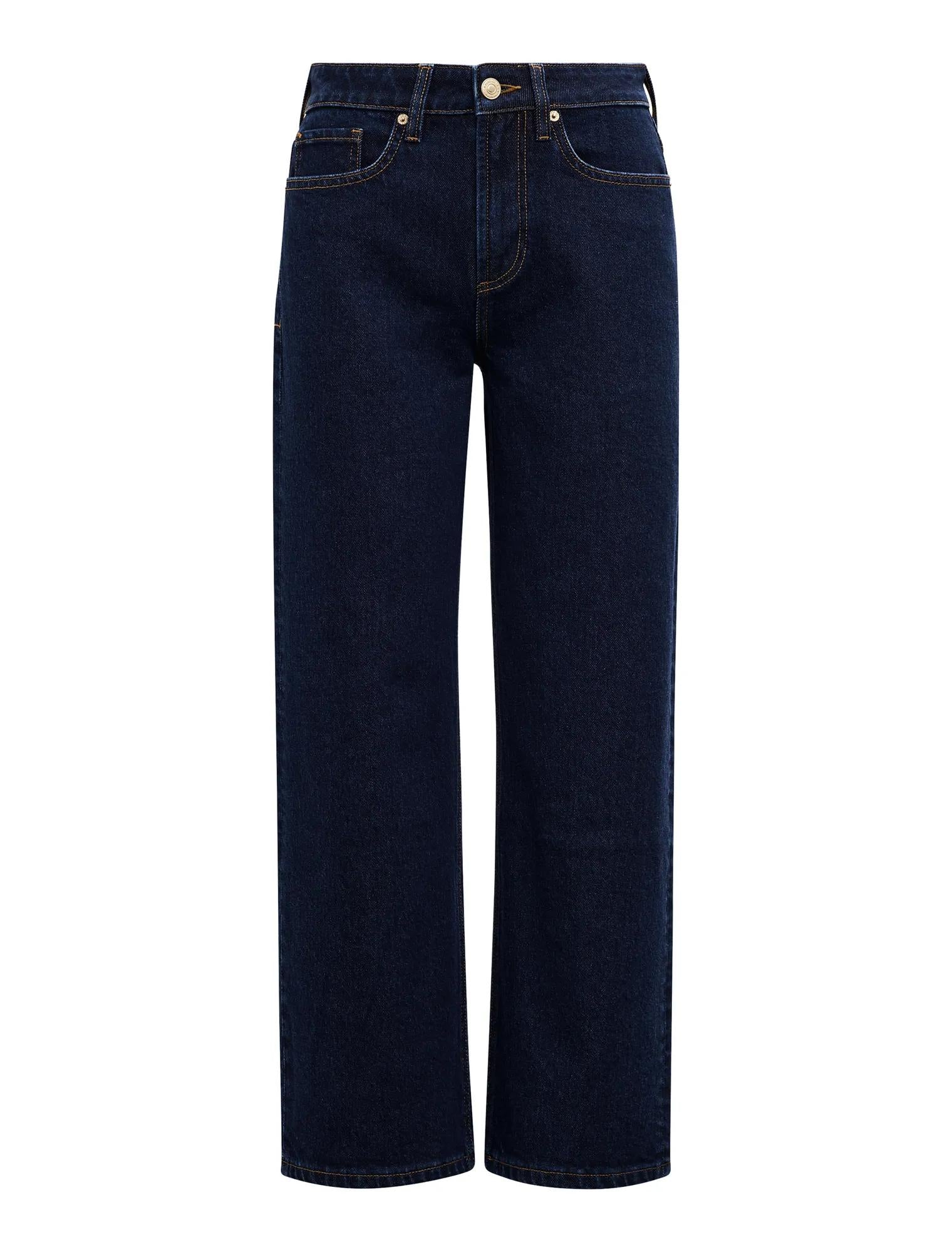 Nicki Petite Mid Rise Straight Jean Dark Indigo