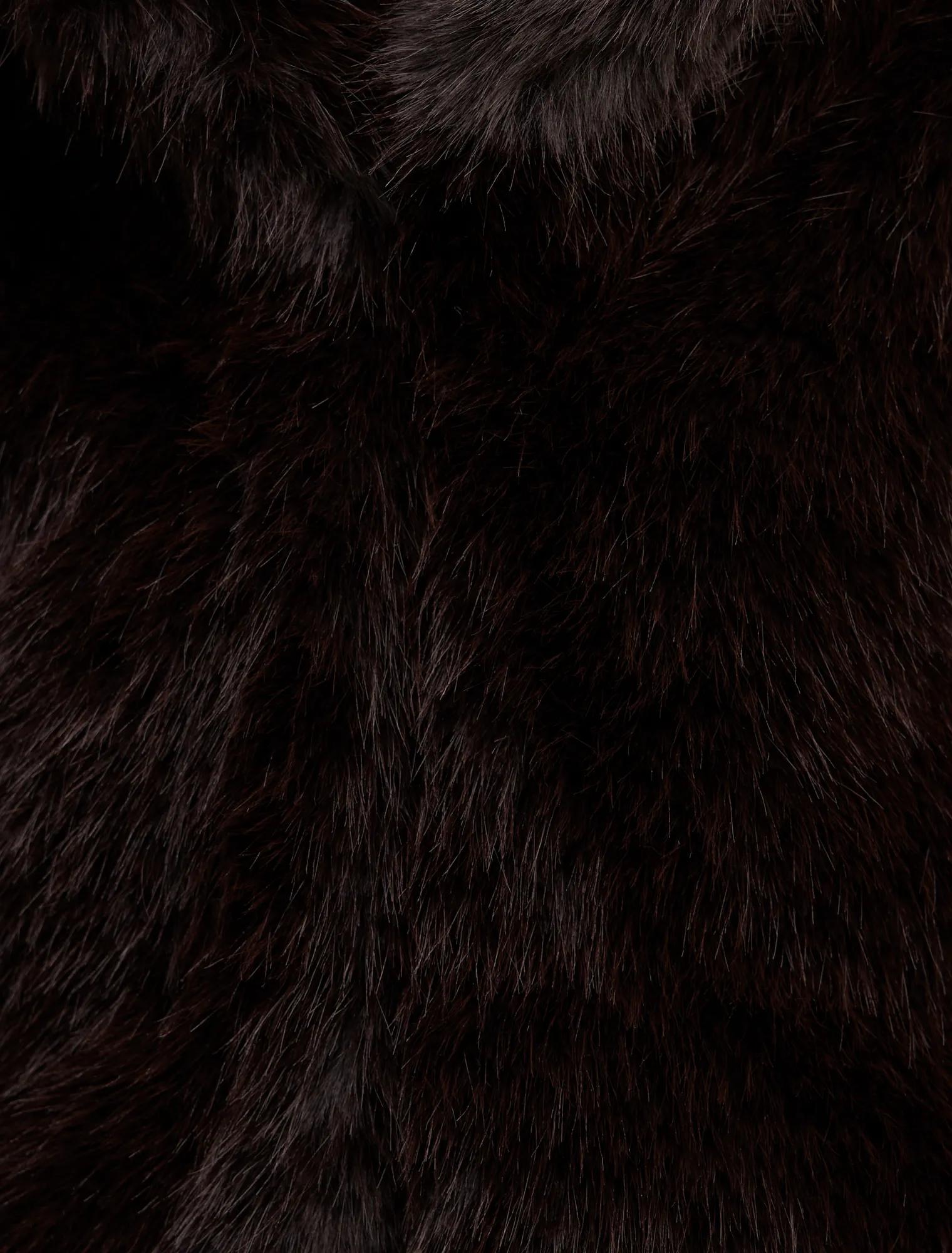 Isla Long Faux Fur Midi Coat Chocolate