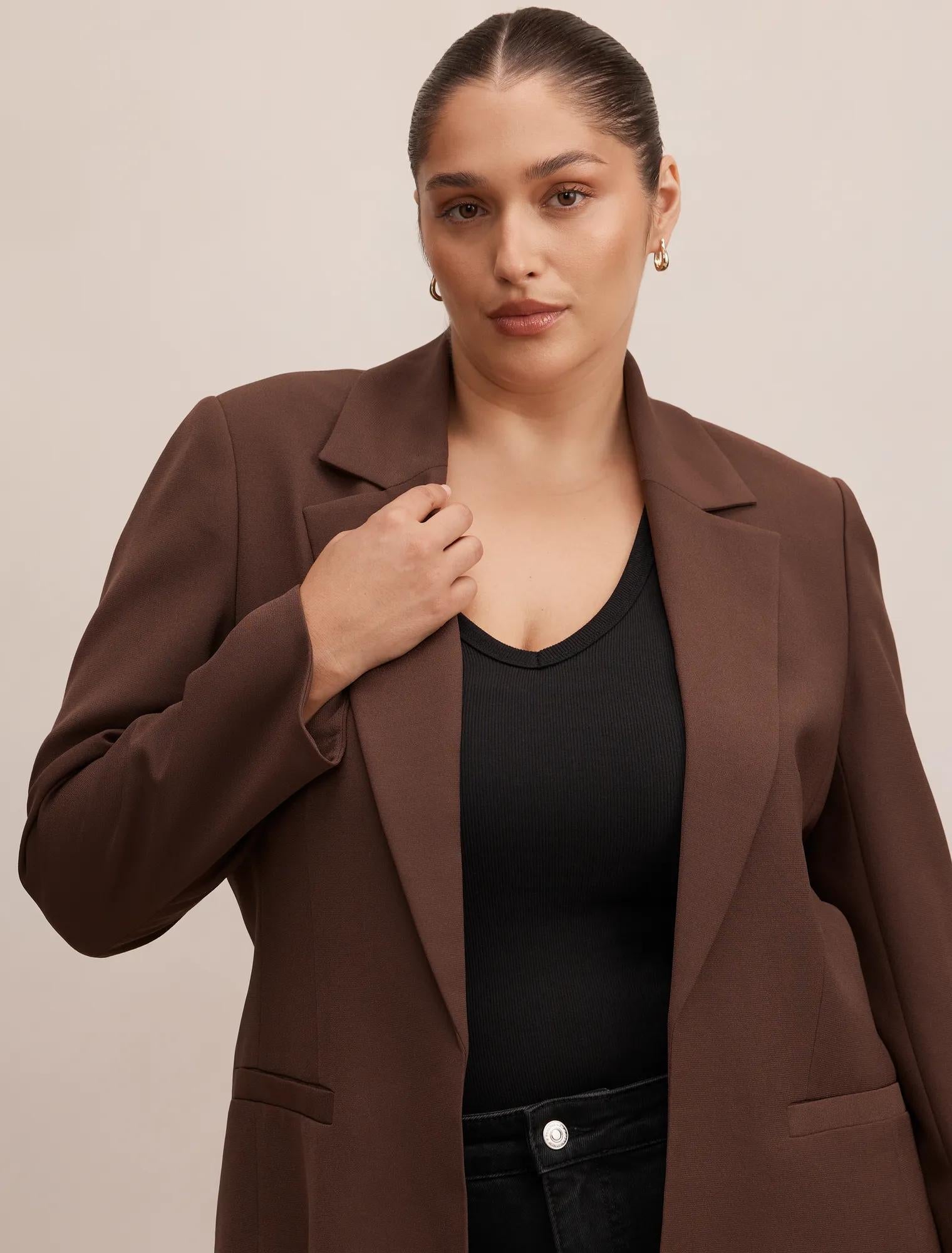 Dylan Curve Boyfriend Blazer Chocolate