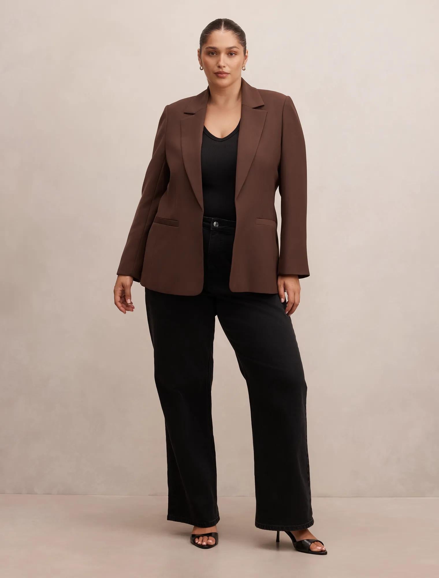 Dylan Curve Boyfriend Blazer Chocolate