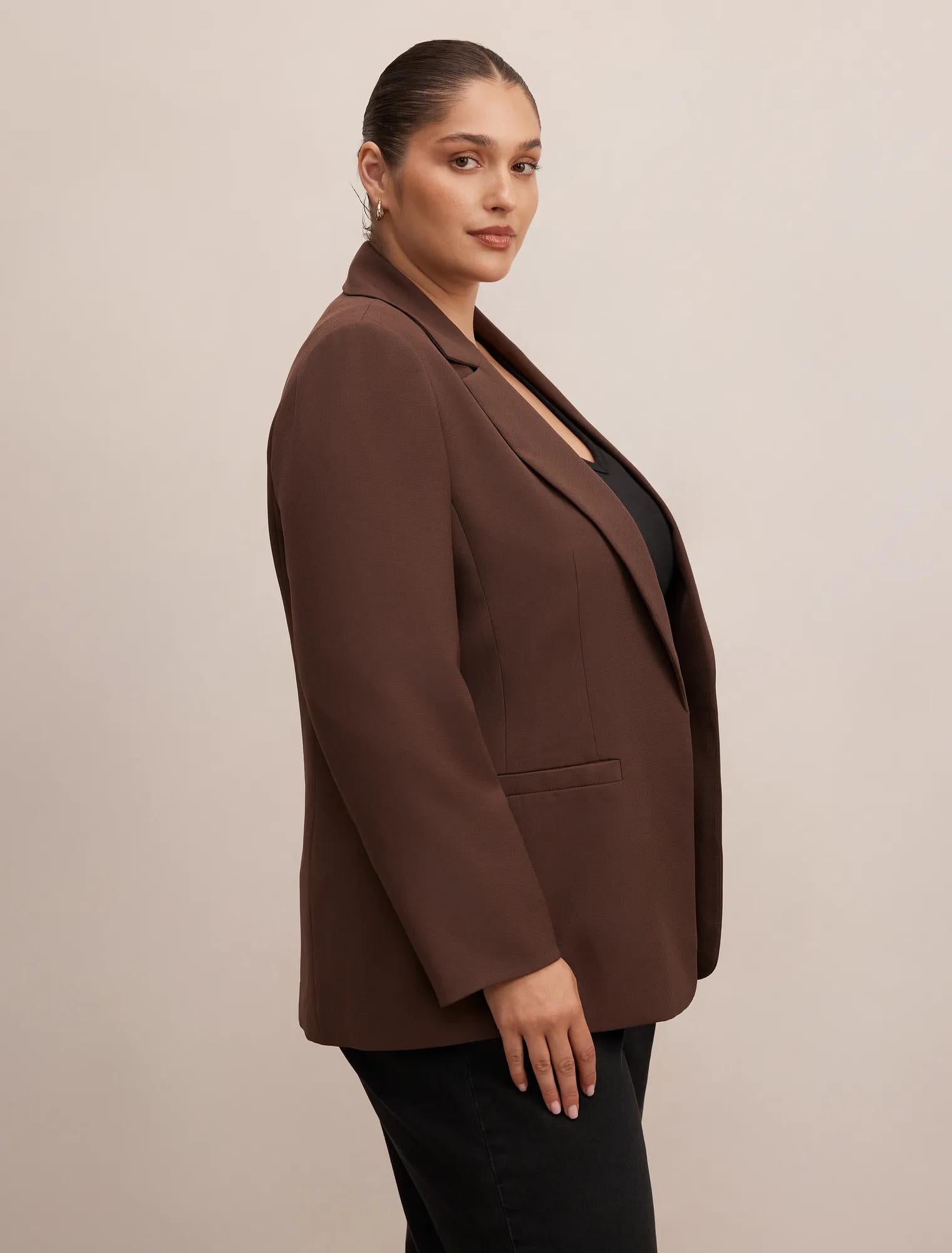 Dylan Curve Boyfriend Blazer Chocolate