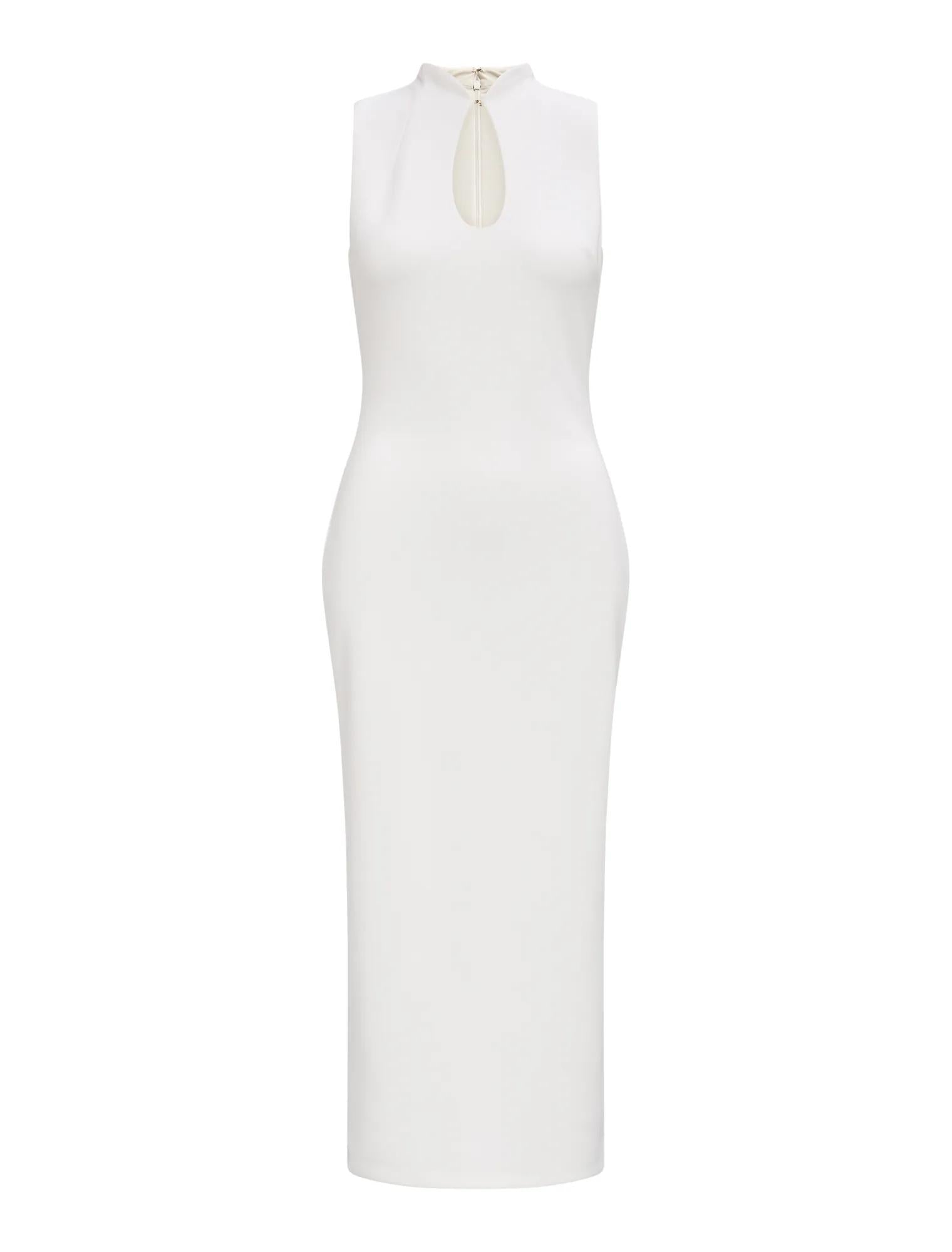 Frankie High Neck Keyhole Bodycon Dress Porcelain_mannequin