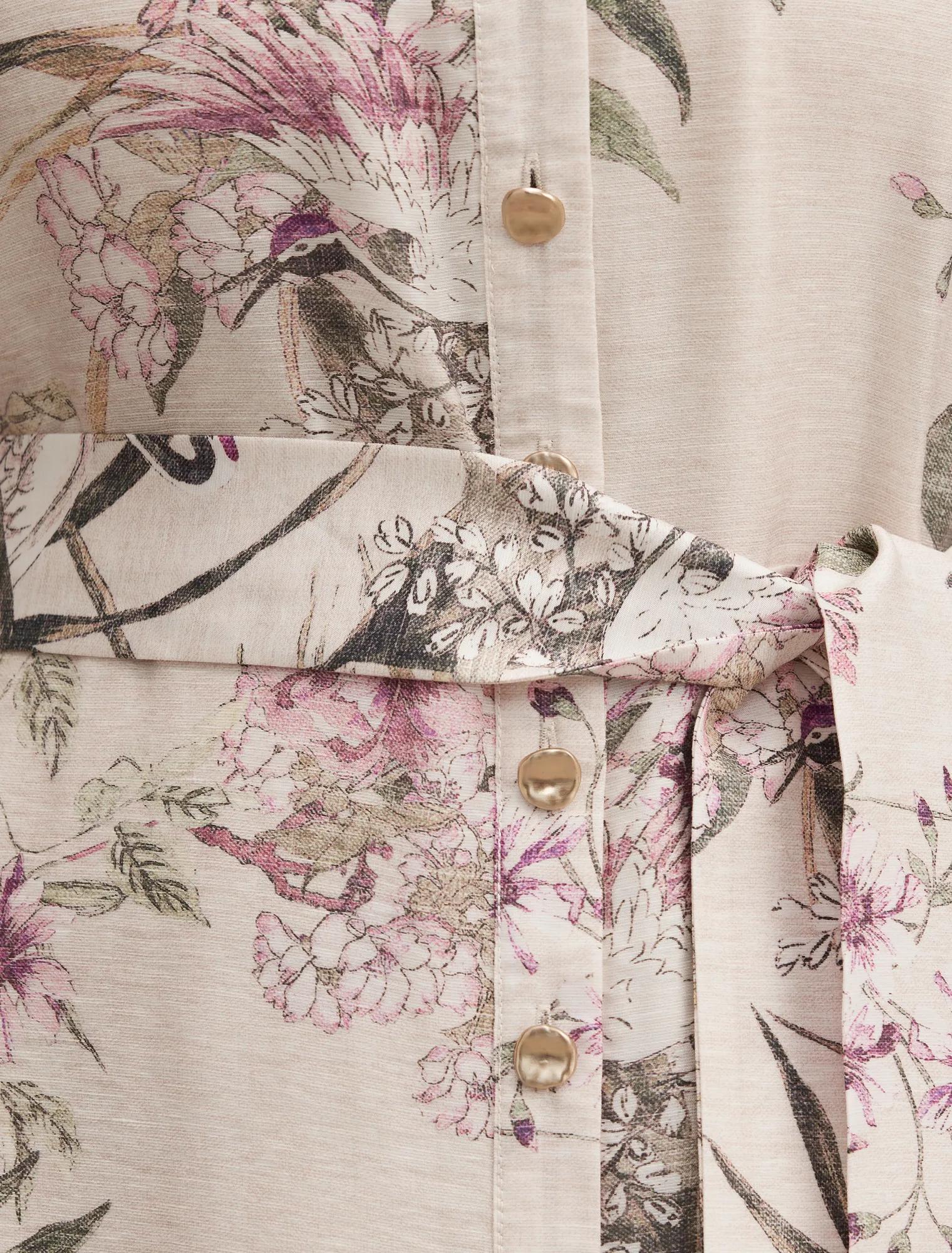 Hazel Curve Shirt Midi Dress Petalbrook Floral