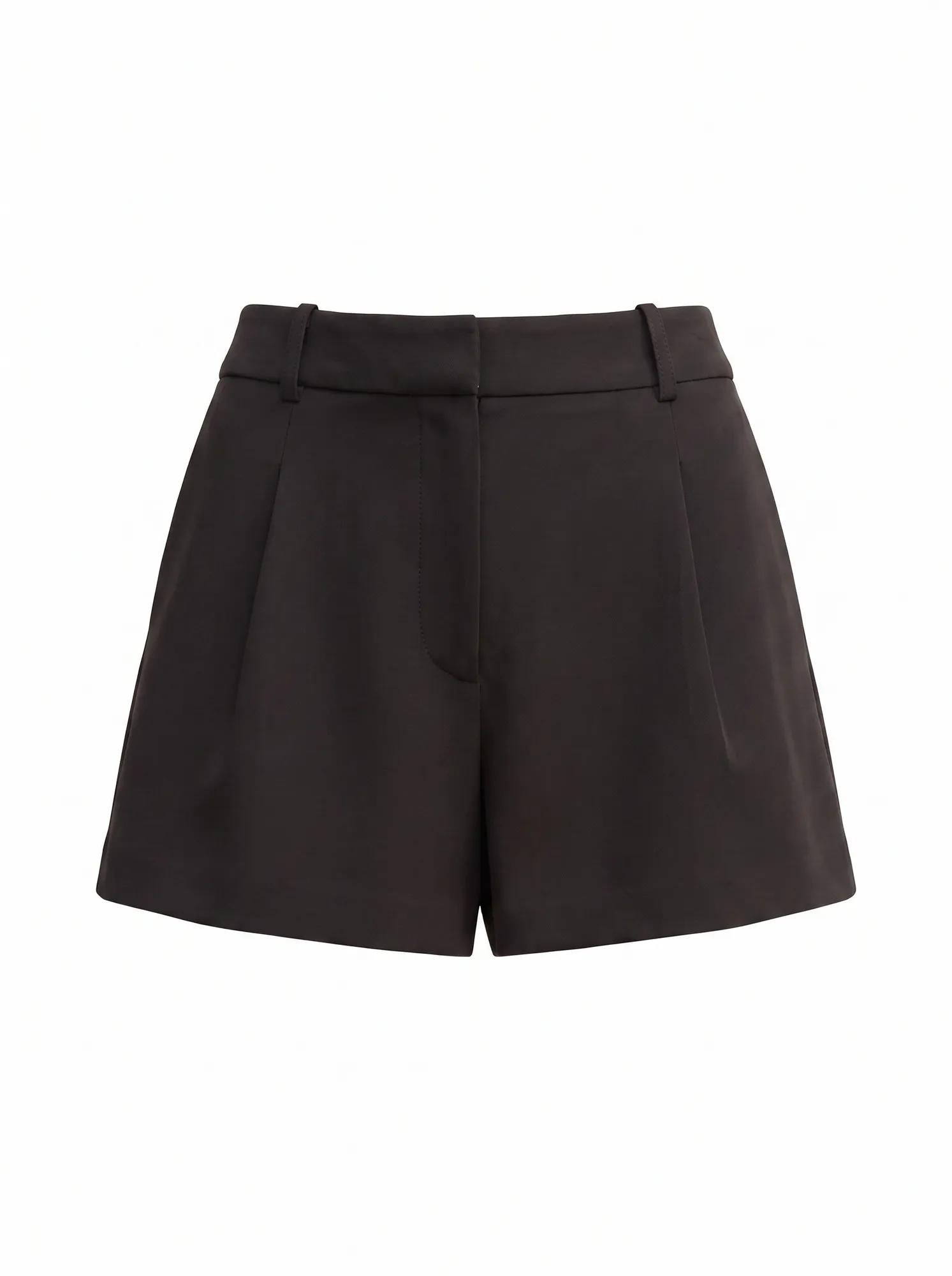 Rita Pleated Shorts Black Suit_mannequin