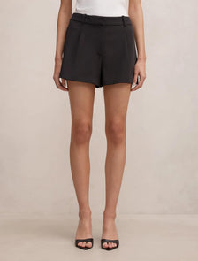 Rita Pleated Shorts Black Suit