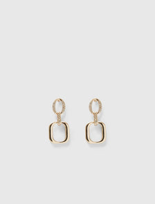 Lucy Link Drop Earrings Gold/Crystal_mannequin