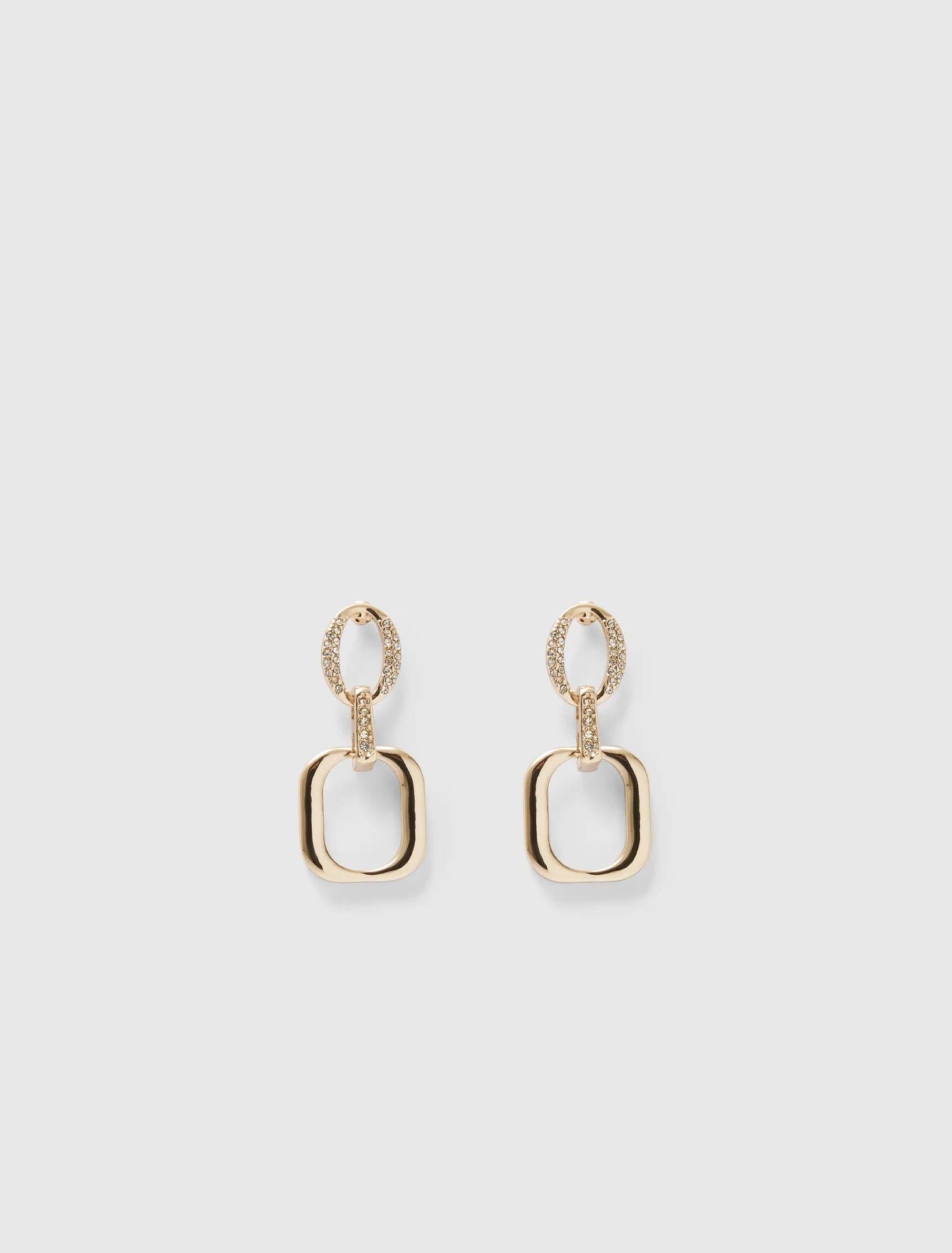 Lucy Link Drop Earrings Gold/Crystal_mannequin