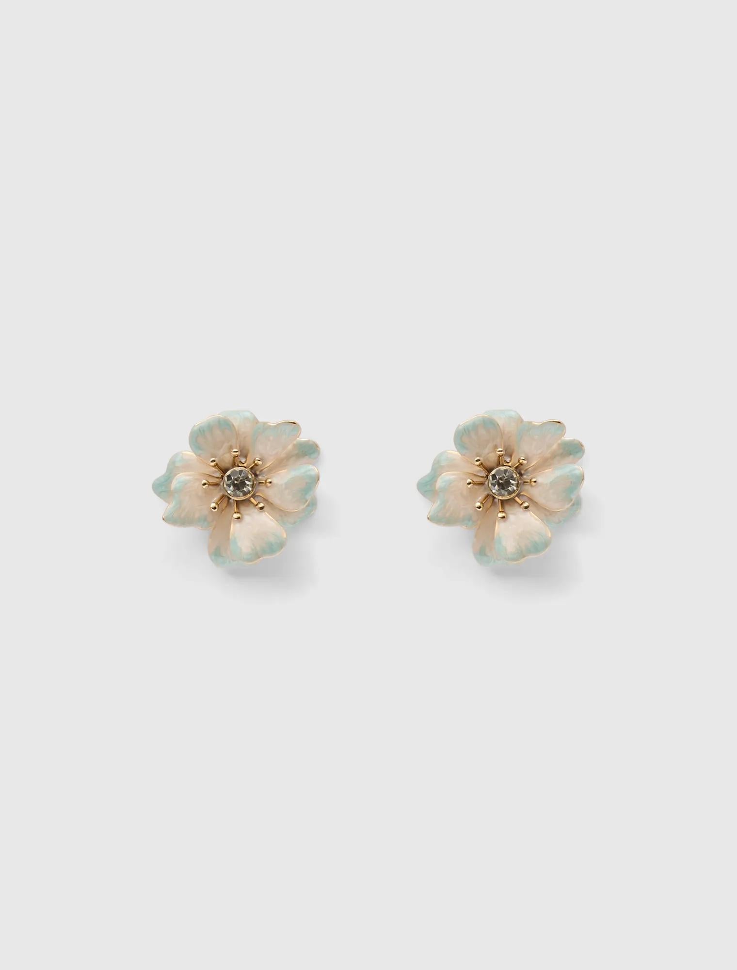 Pip Petal Flower Earring Blue/Ivory_mannequin