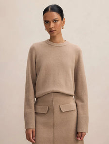 Natalie Petite Knitted Sweater Latte