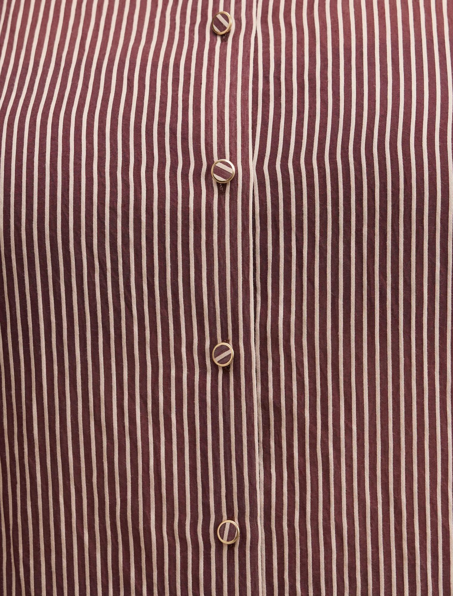 Solara Curve Stripe Shirt Burgundy Stripe