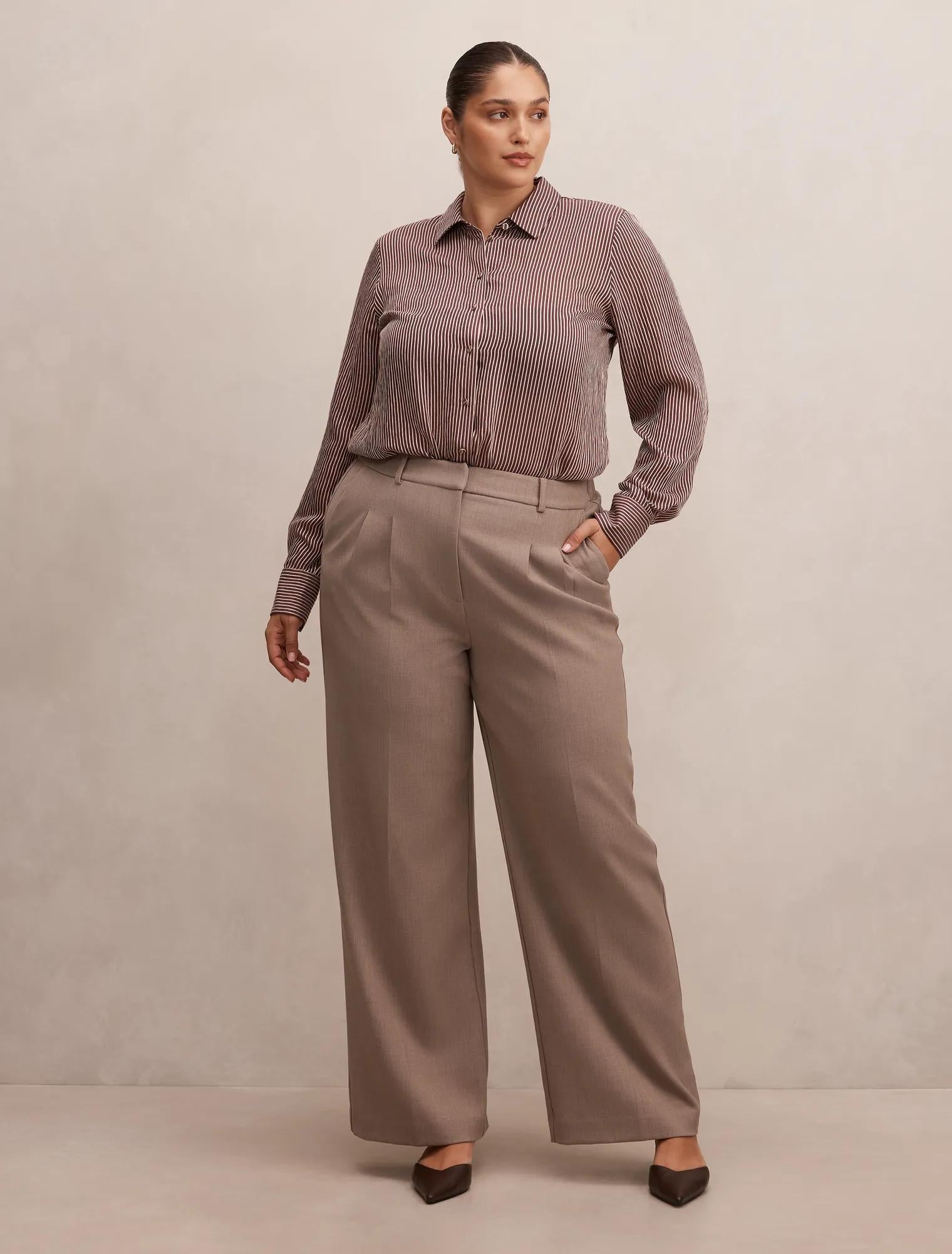 Solara Curve Stripe Shirt Burgundy Stripe