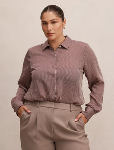 Solara Curve Stripe Shirt Burgundy Stripe