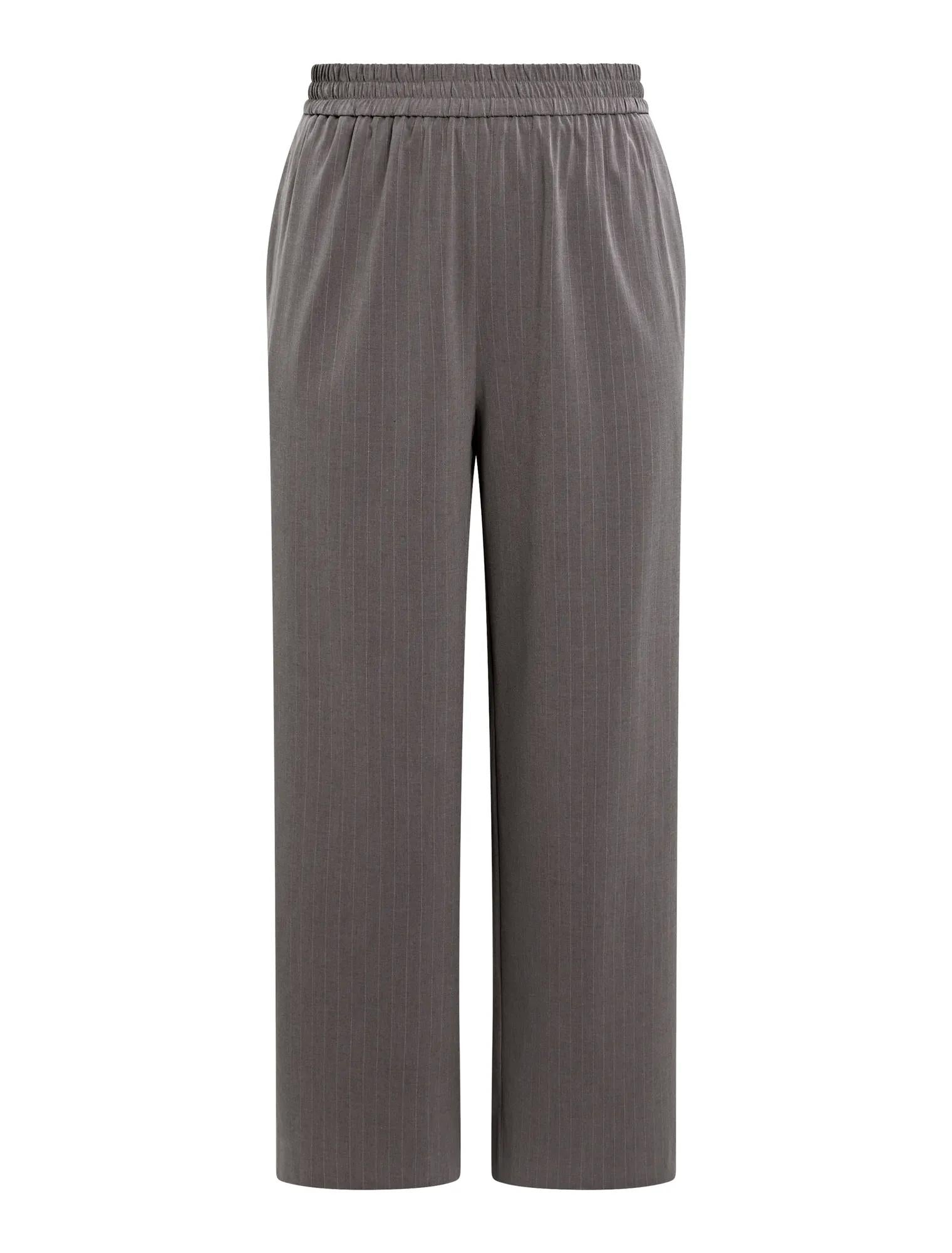 Liliana Curve Elastic Pinstripe Pants Grey Pinstripe_mannequin