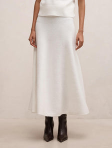 Elliotte Petite Knit Midi Skirt Winter White Co Ord