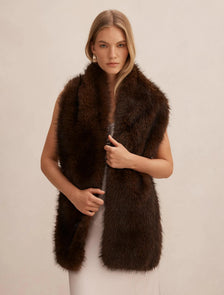Phoebe Faux Fur Scarf Chocolate