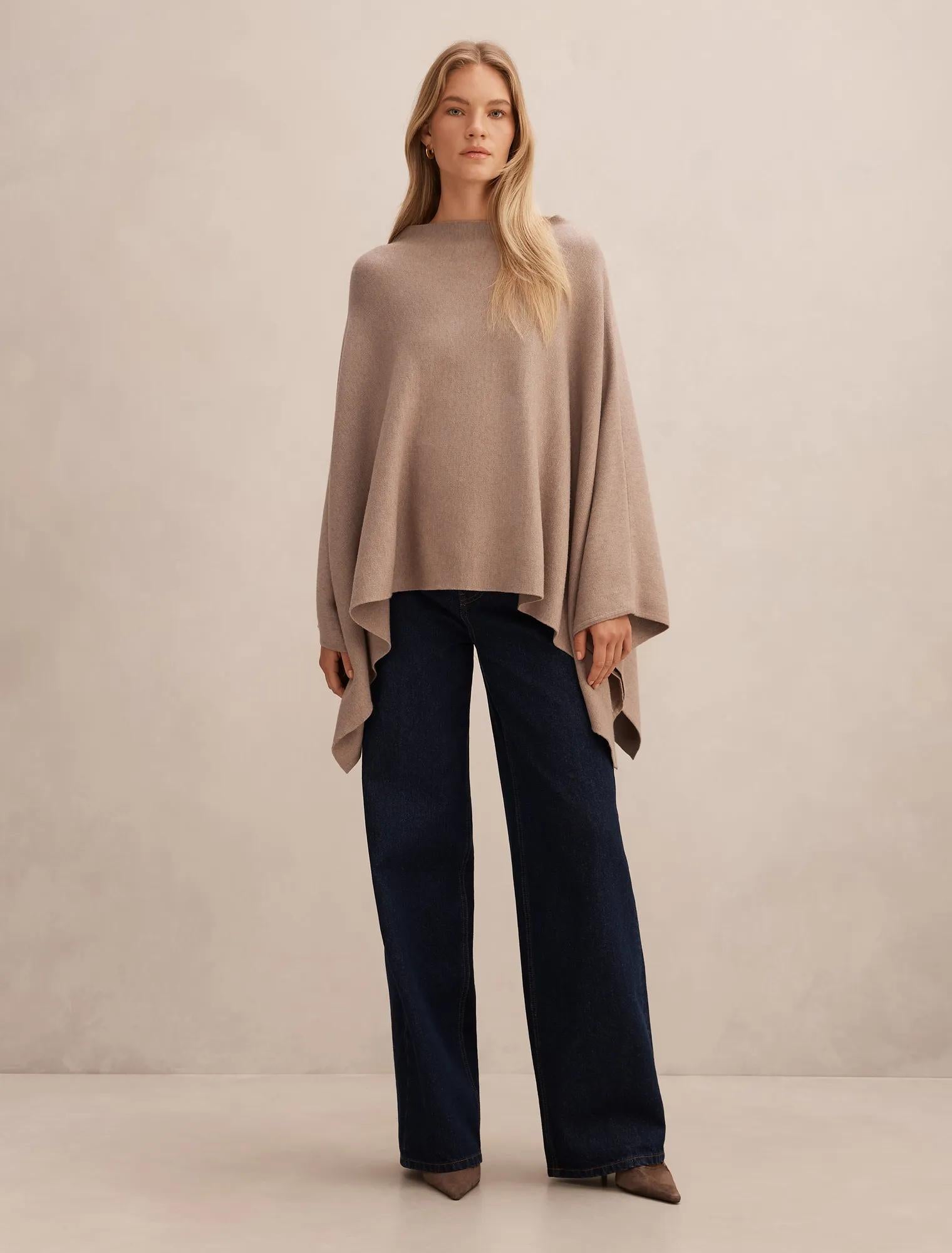 Claudia Knit Cape Mushroom