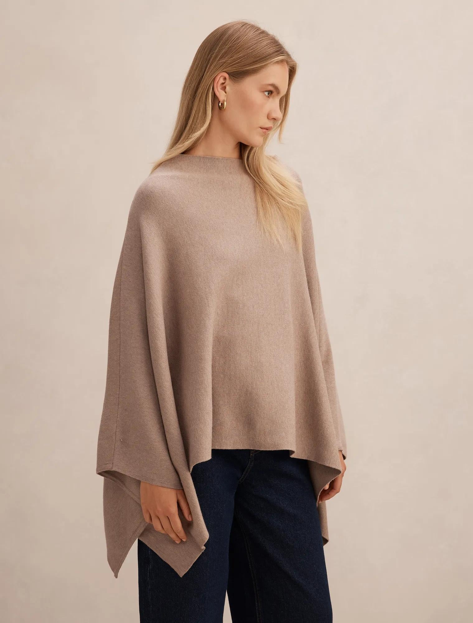 Claudia Knit Cape Mushroom