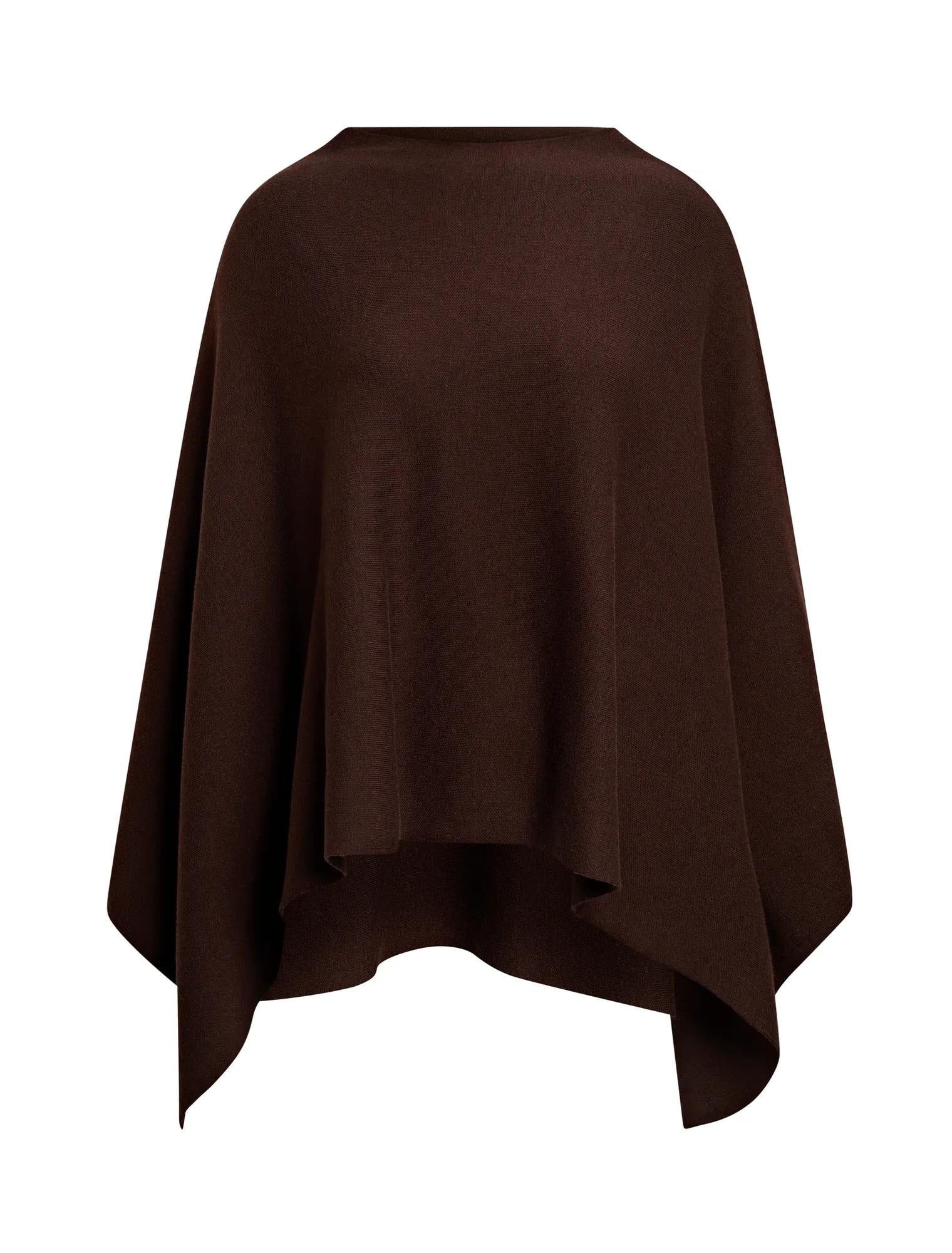 Claudia Knit Cape Chocolate_mannequin