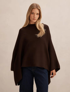 Claudia Knit Cape Chocolate
