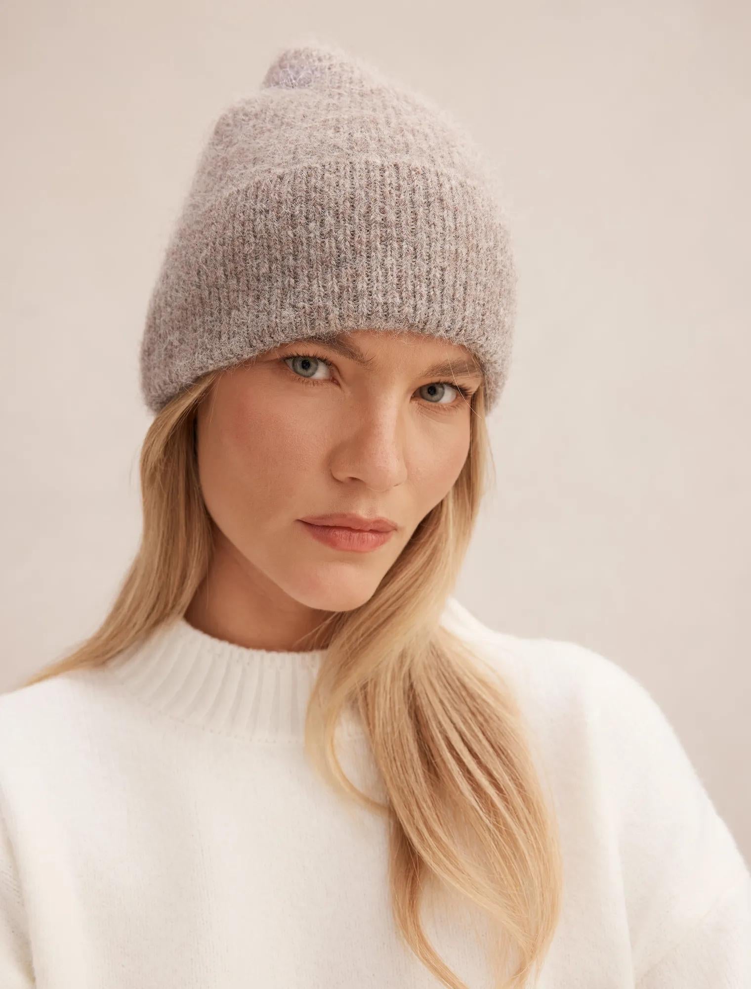 Bonnie Brushed Beanie Mushroom_mannequin