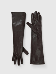 Madison Mid Length Faux Leather Gloves Chocolate