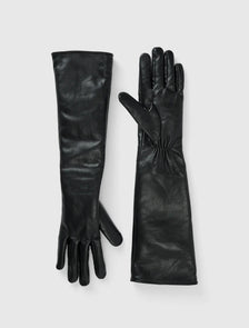 Madison Mid Length Faux Leather Gloves Black_mannequin