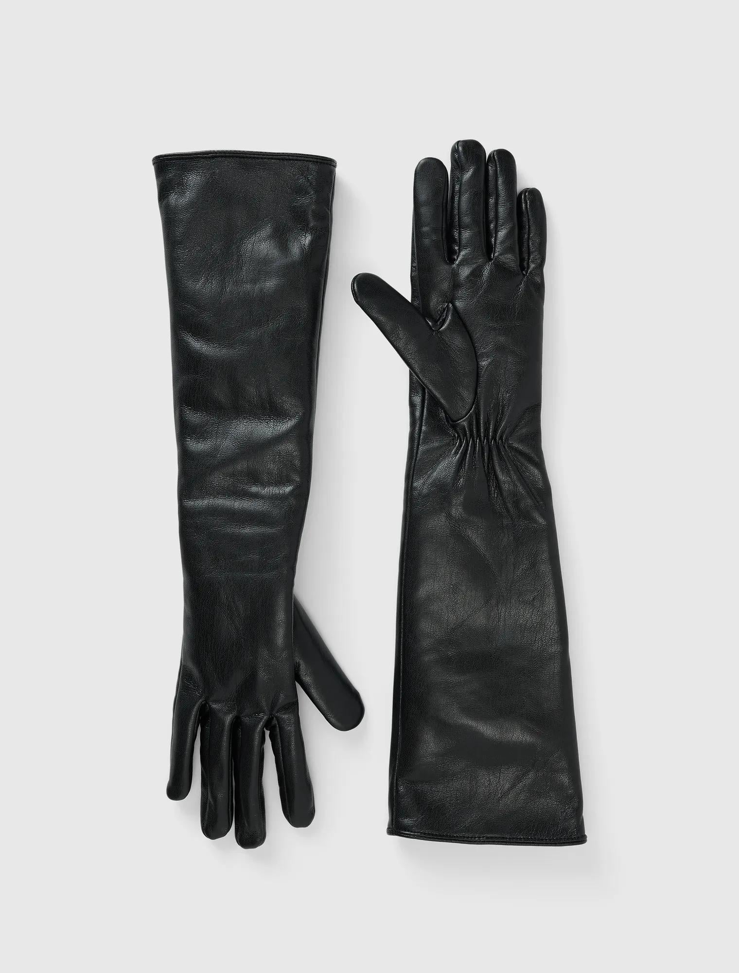 Madison Mid Length Faux Leather Gloves Black_mannequin
