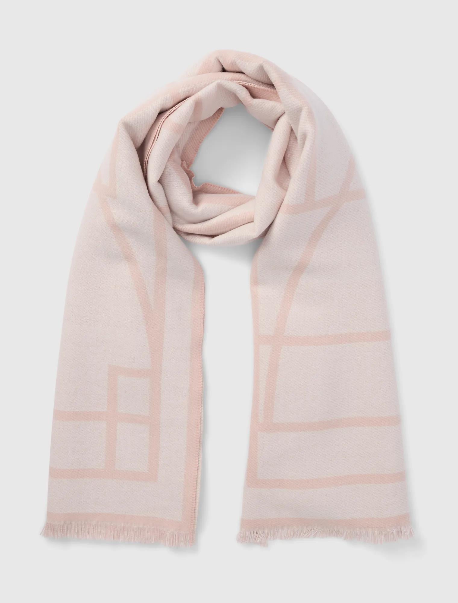 Greta Geo Print Scarf Blush & Cream_mannequin