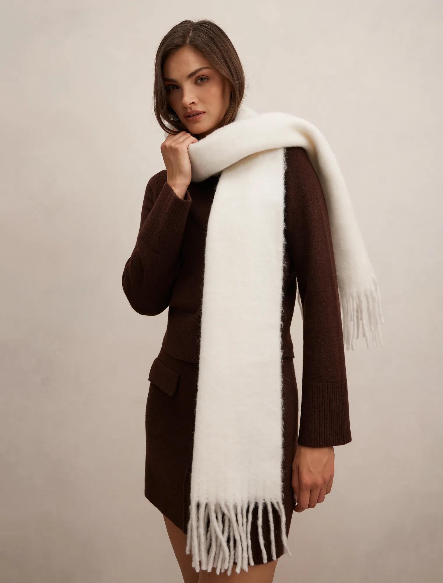 Brianna Brushed Scarf Winter White