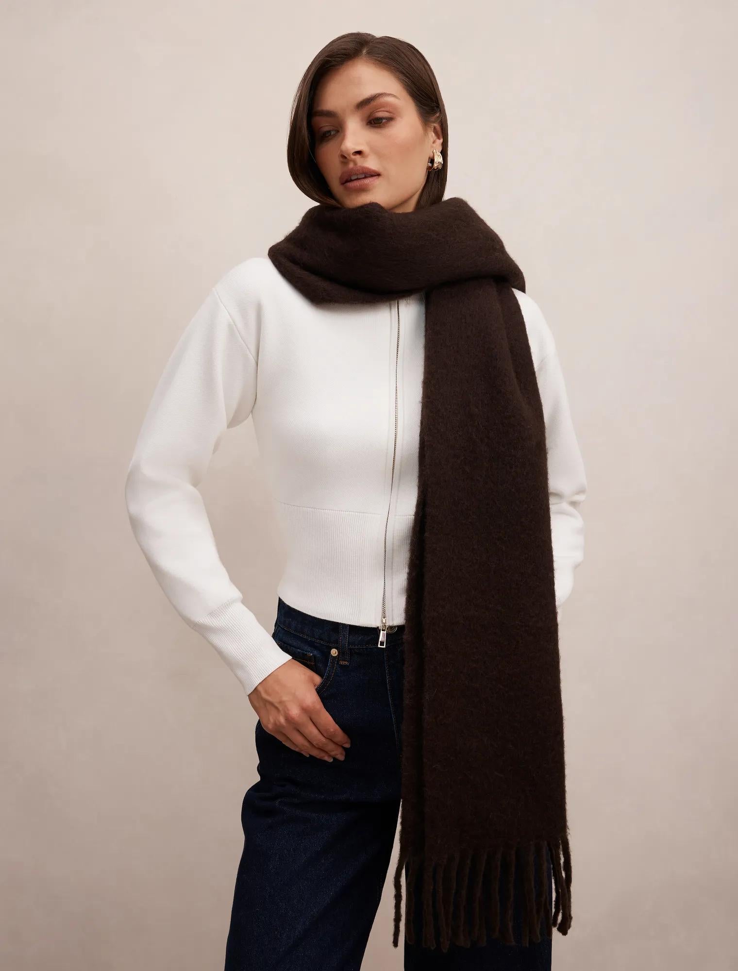 Brianna Brushed Scarf Chocolate