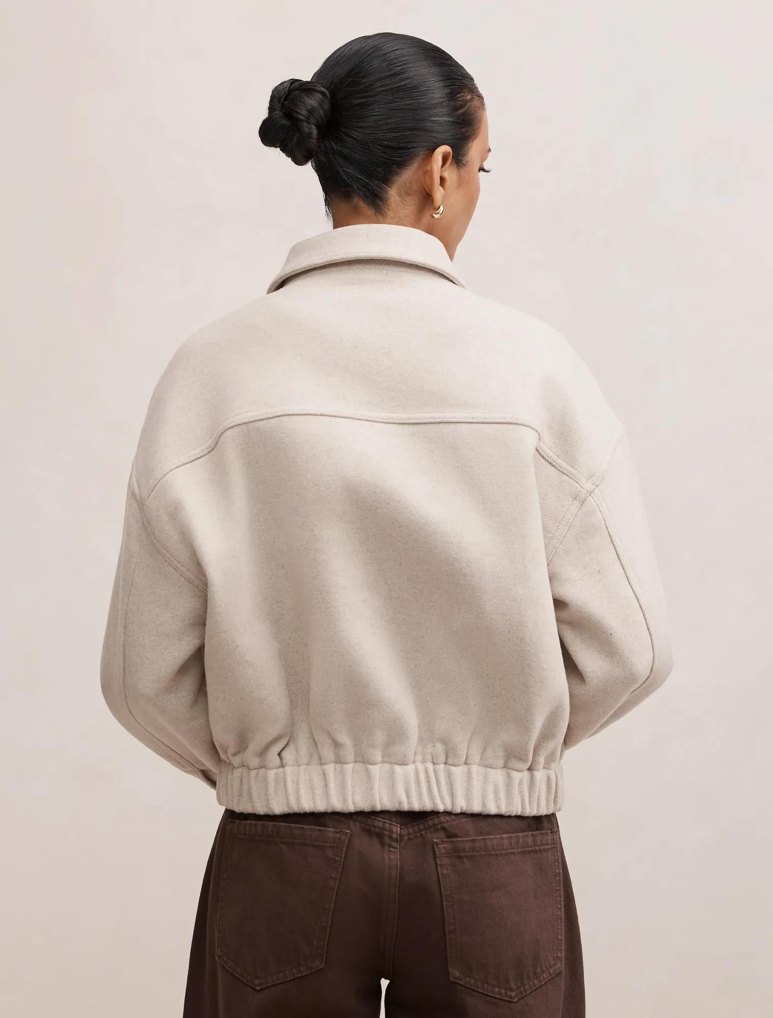 Ariana Petite Patch Pocket Jacket Oatmeal Marle