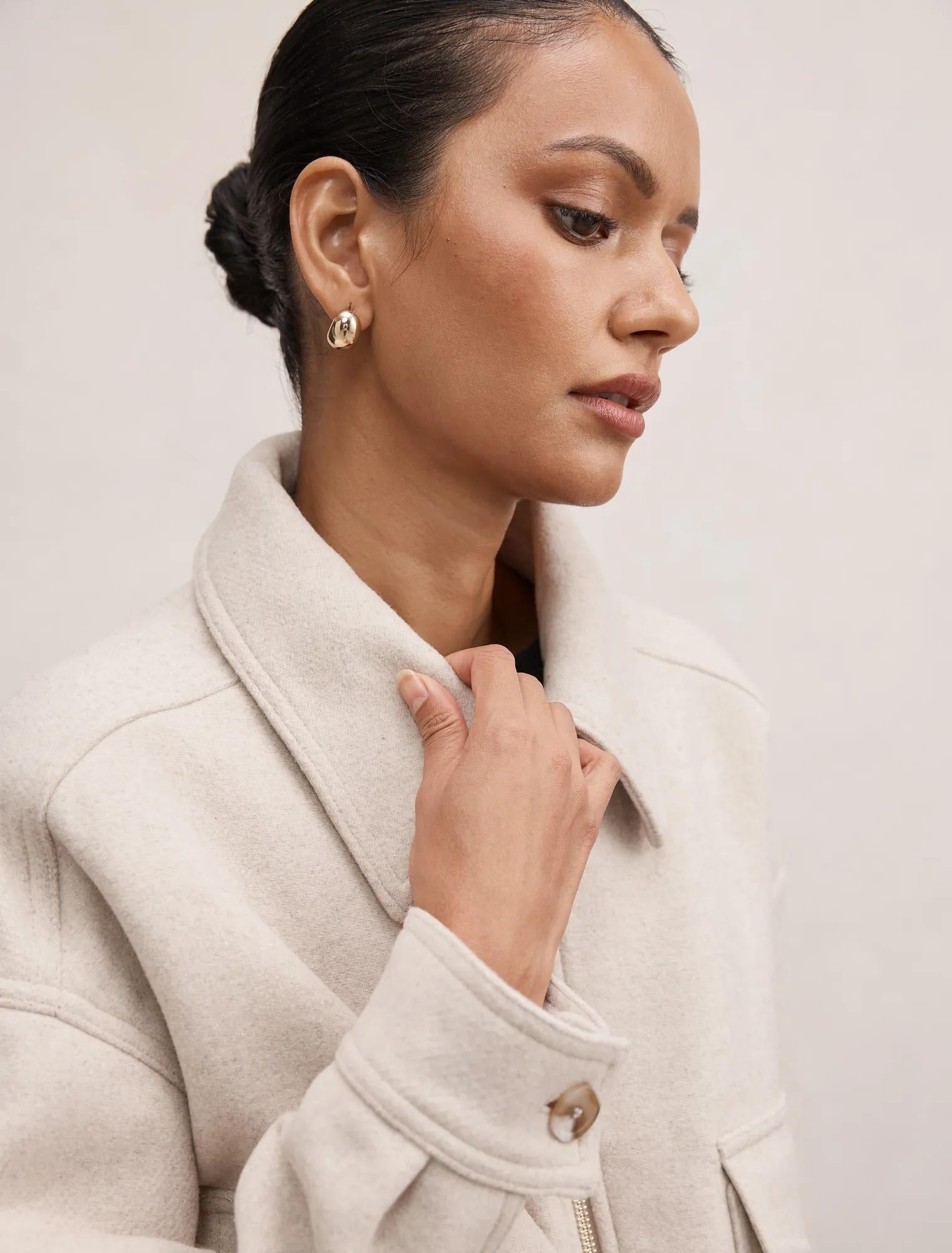 Ariana Petite Patch Pocket Jacket Oatmeal Marle