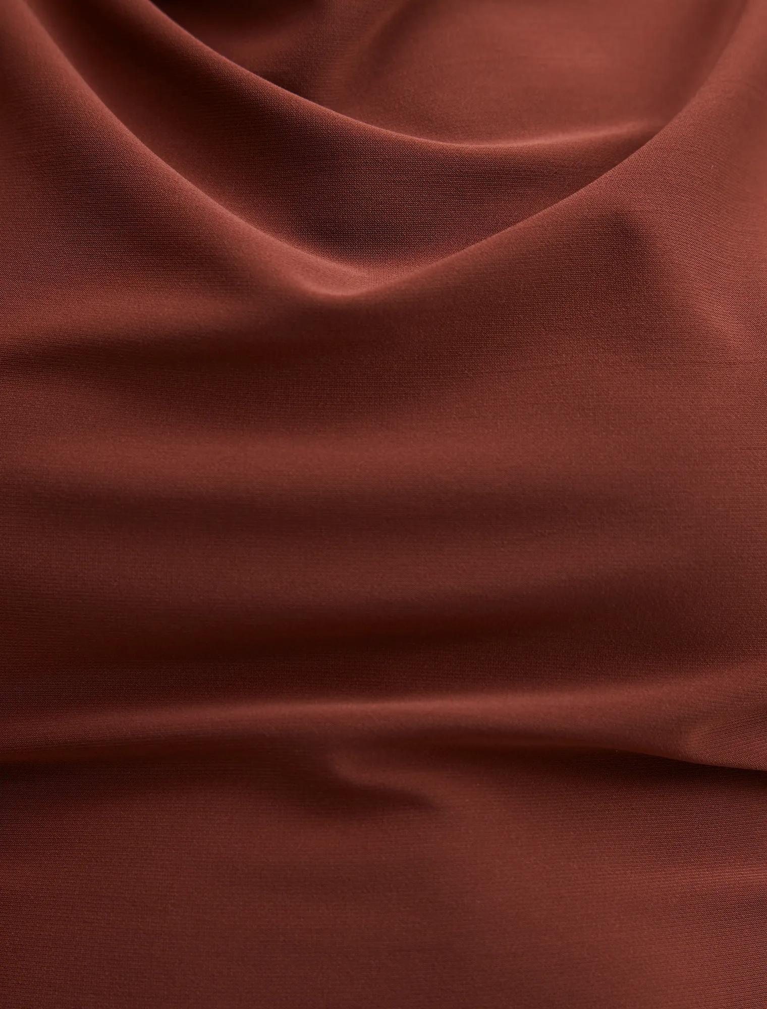 Leni Drape Top Hot Chocolate co-ord