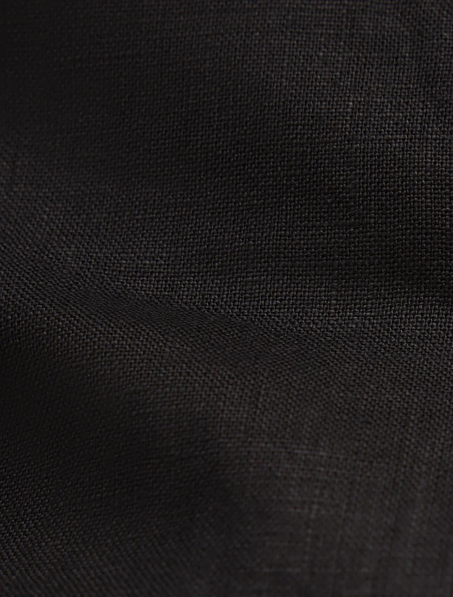Ayla Keyhole Linen Top Black