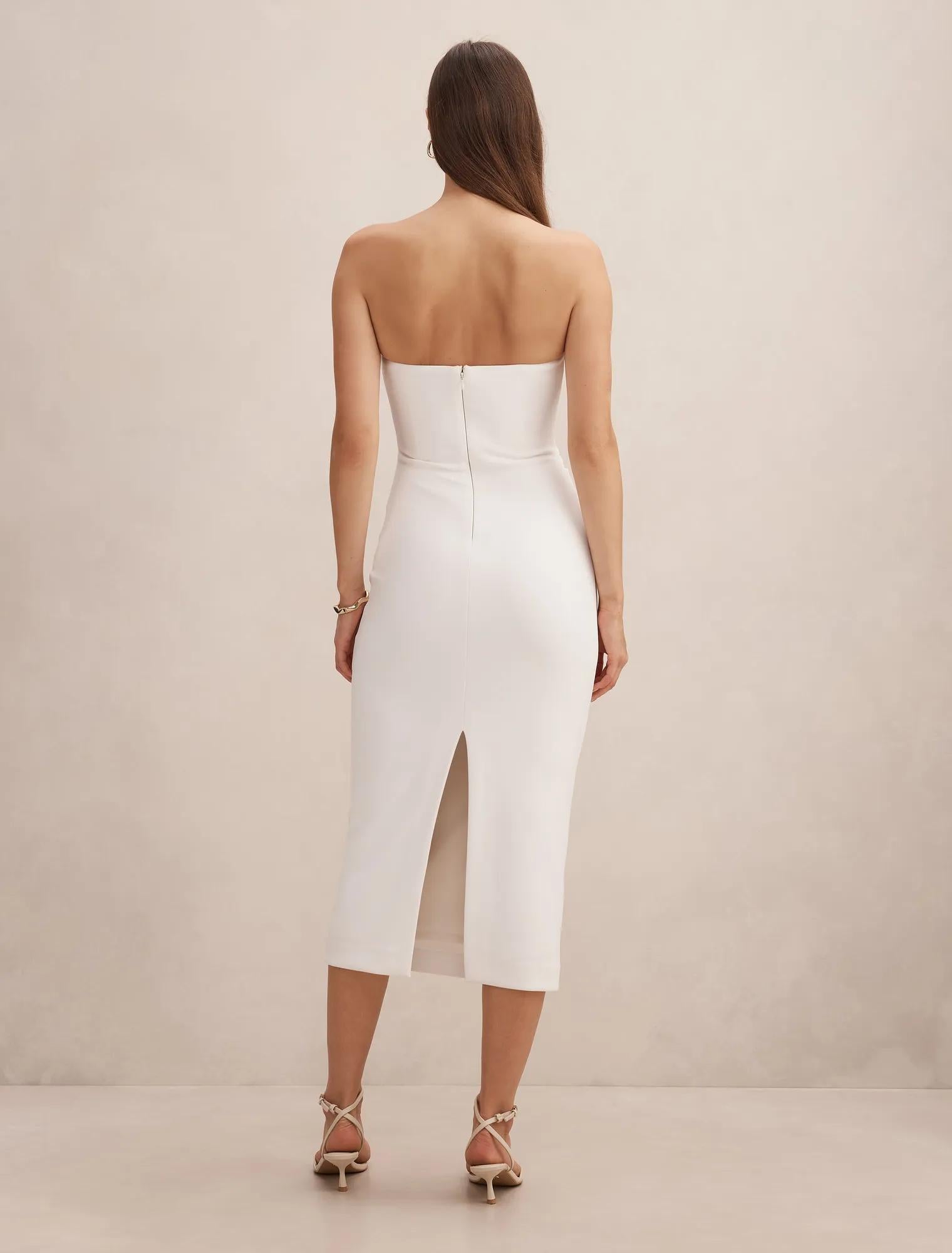 Betty Strapless Bodycon Porcelain