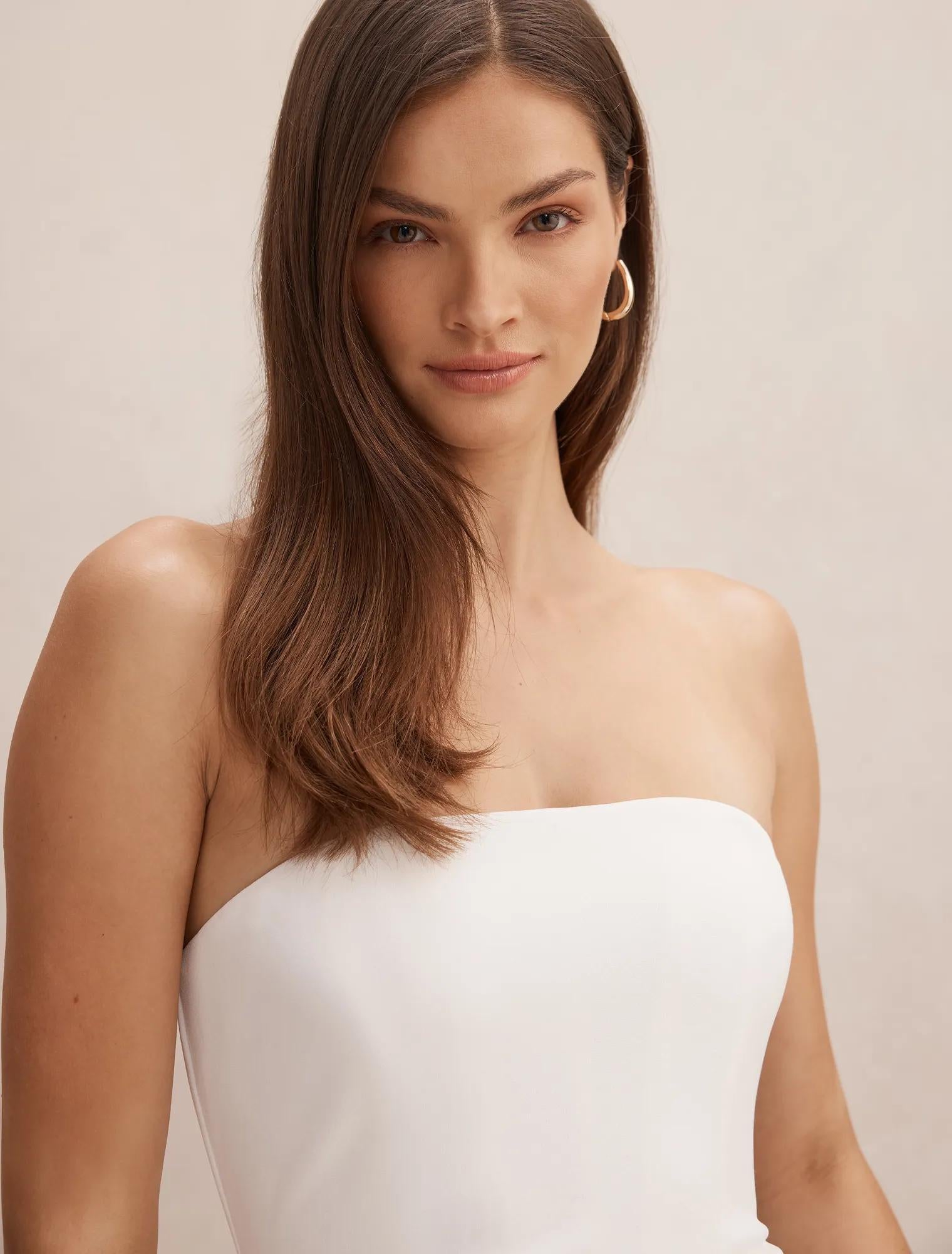 Betty Strapless Bodycon Porcelain