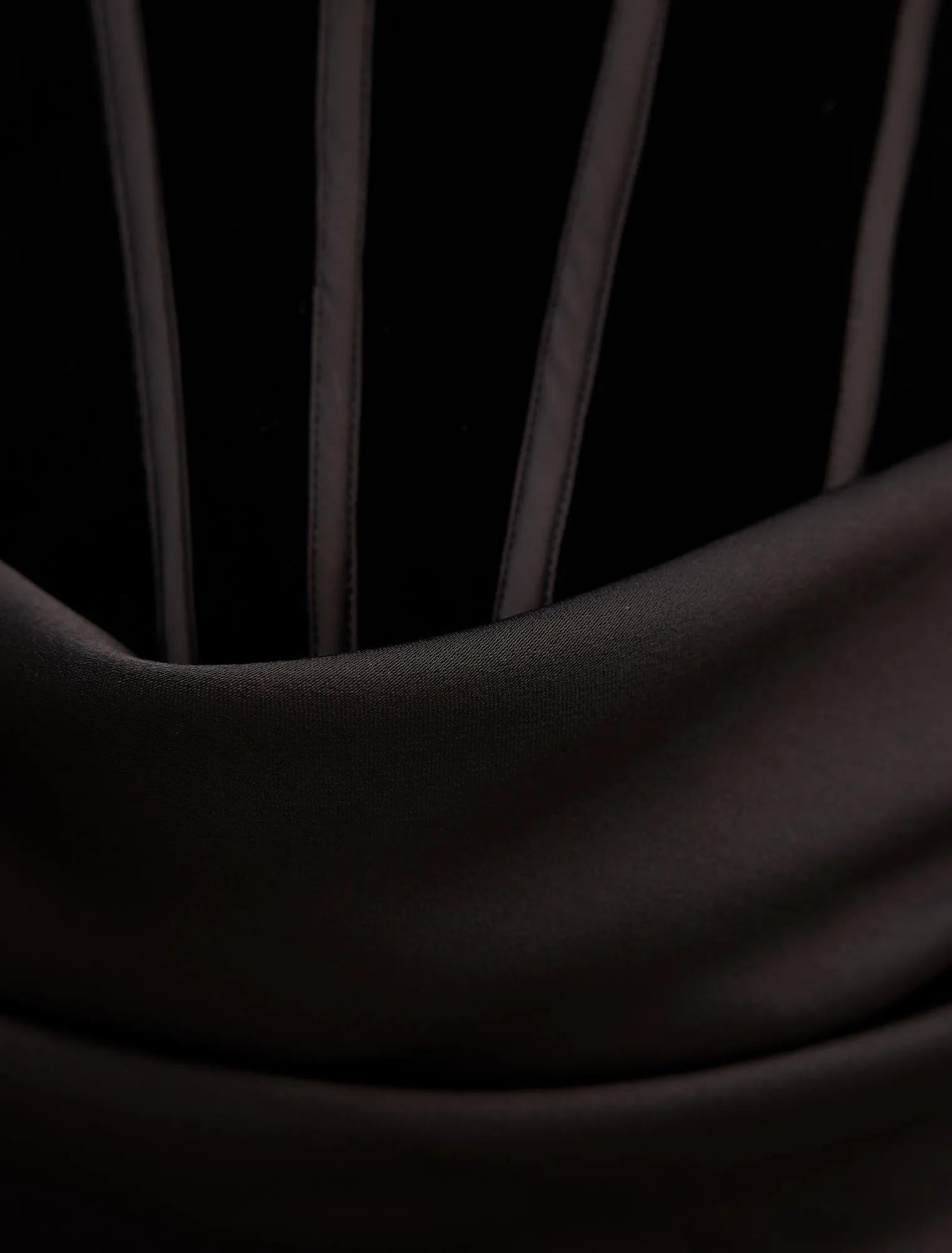 Isra Velvet Corset Maxi Dress Black