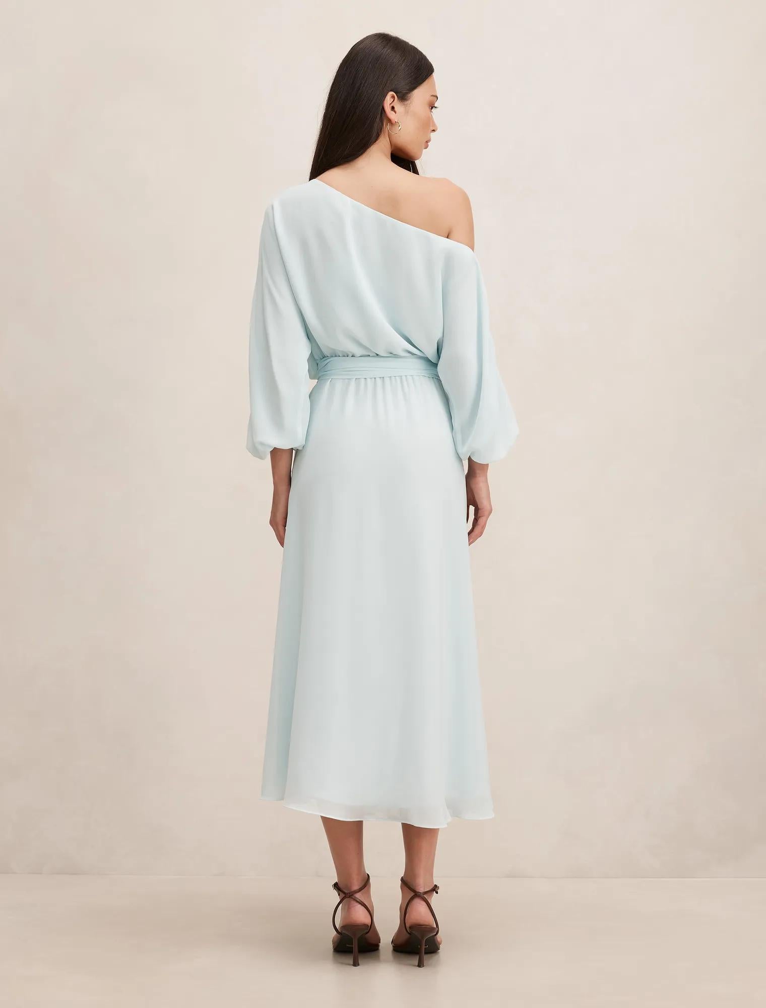 Samantha Tipped Draped Midi Dress Cooling Oasis