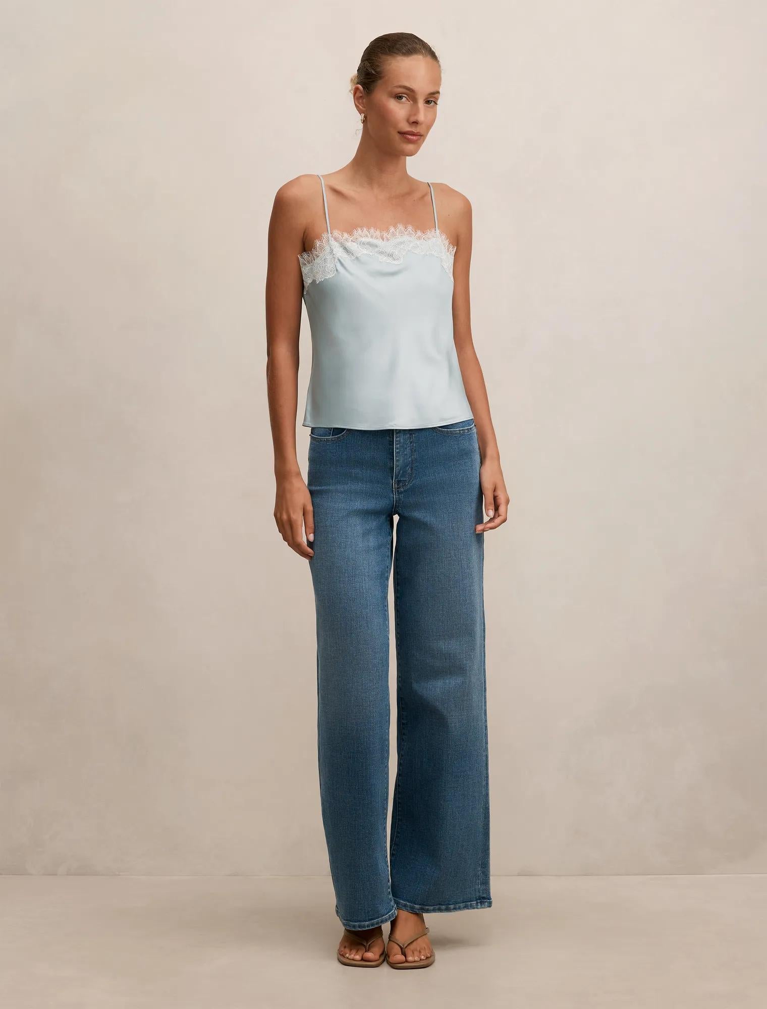 Lyla Lace Cami Soft Duck Blue