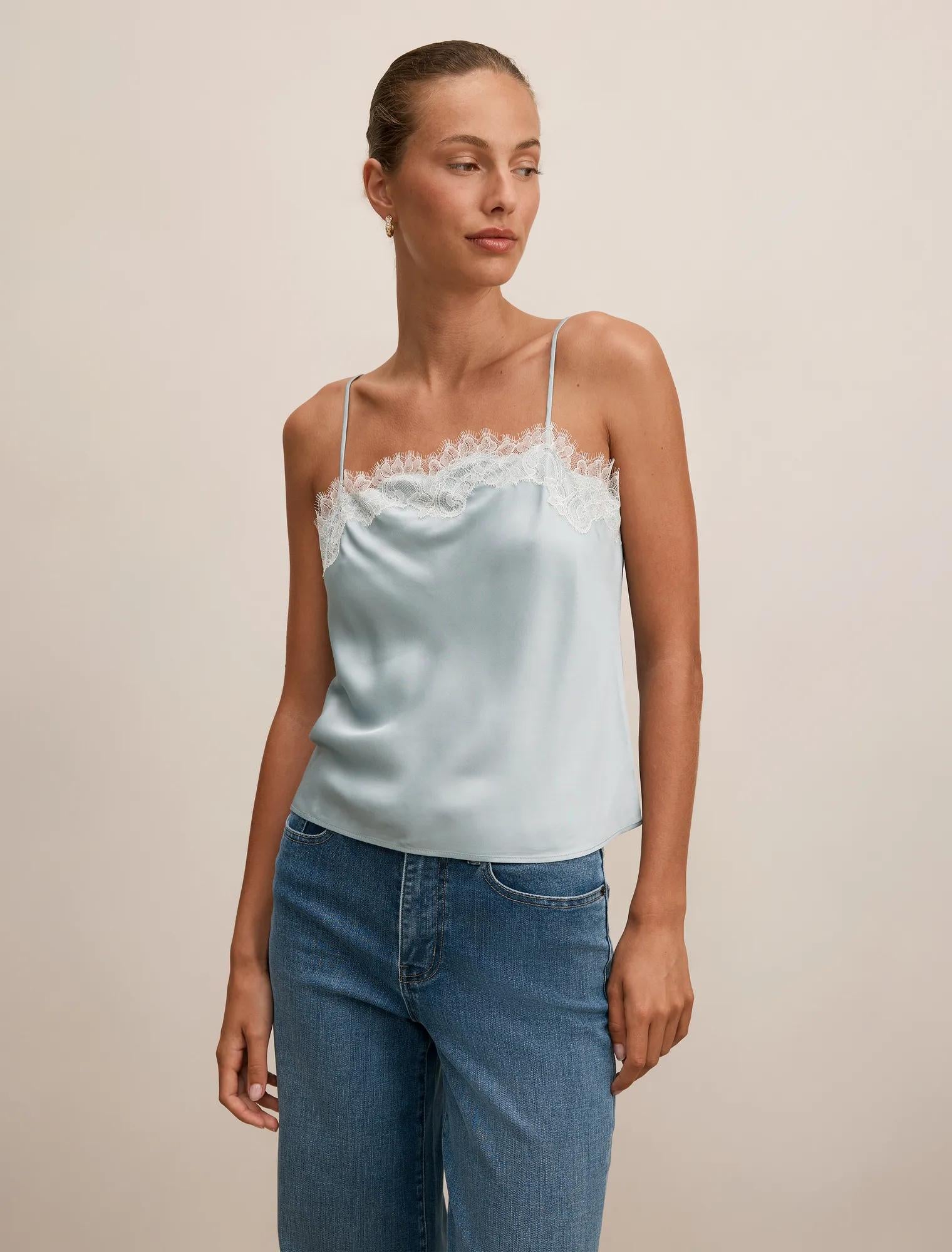 Lyla Lace Cami Soft Duck Blue