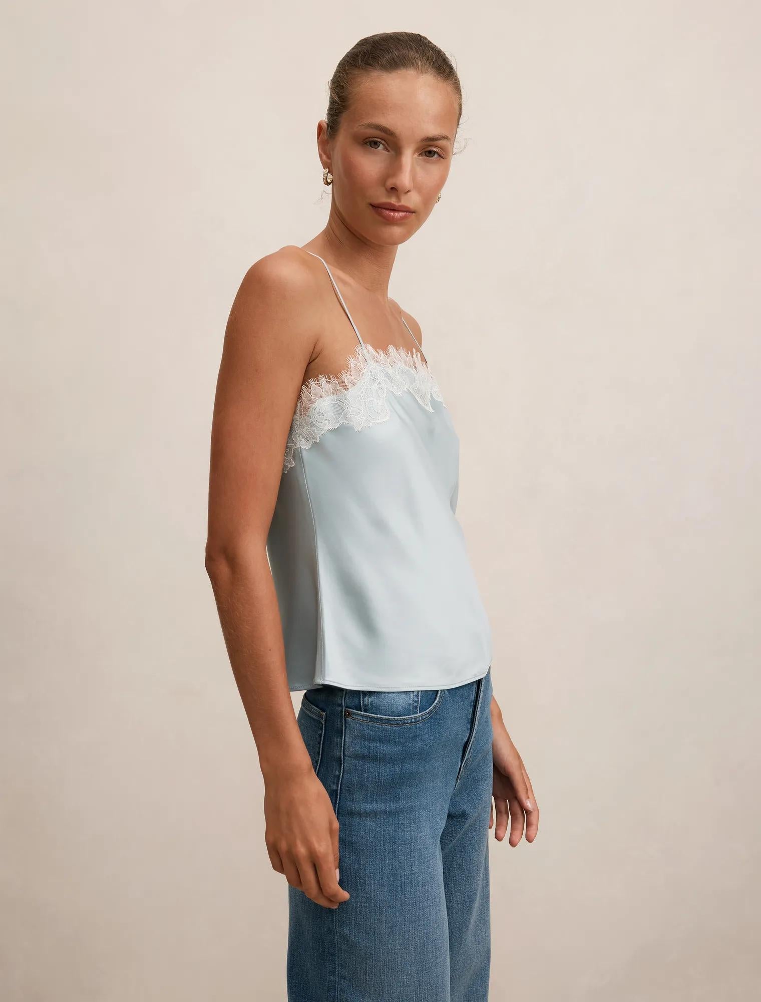 Lyla Lace Cami Soft Duck Blue